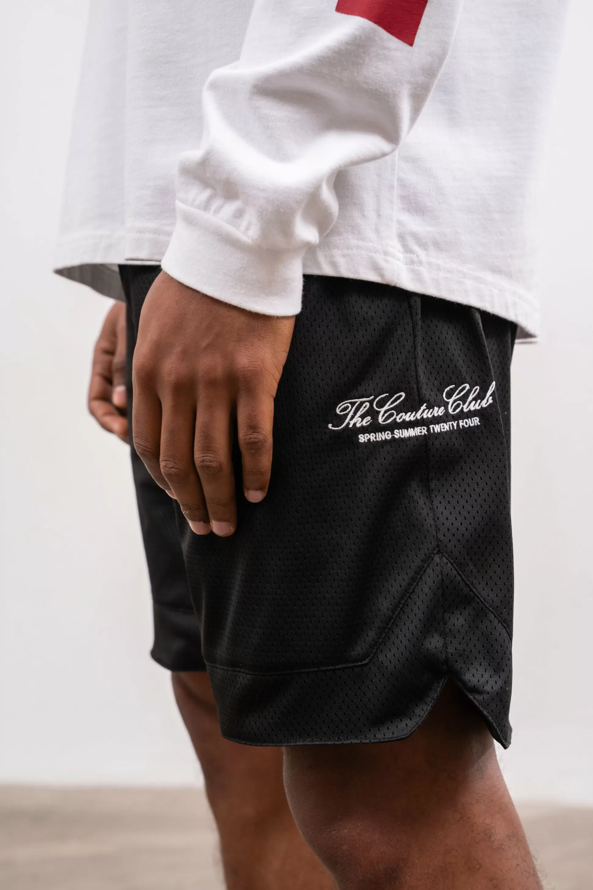 The Couture Club Airtex Panelled Shorts