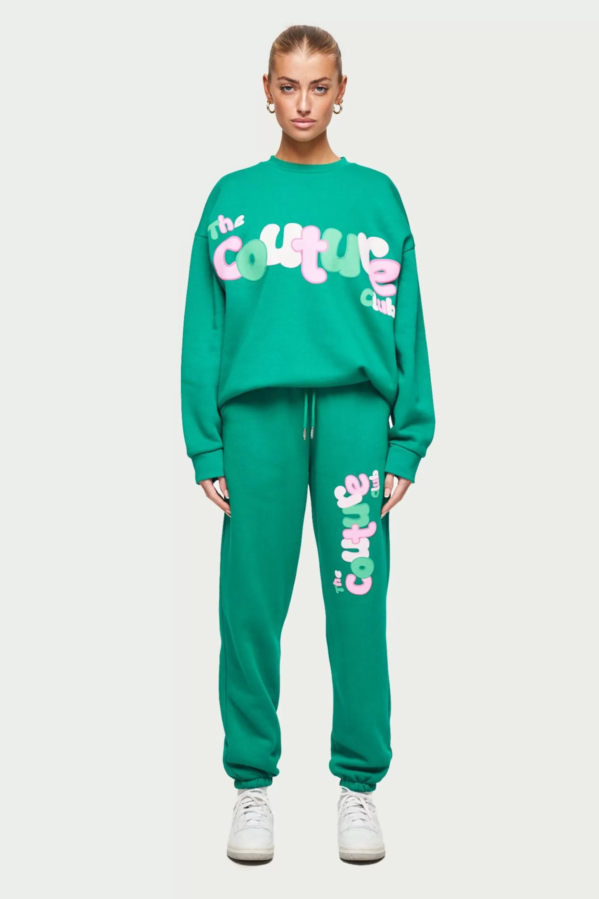 The Couture Club Couture Bubble Oversized Joggers- Green