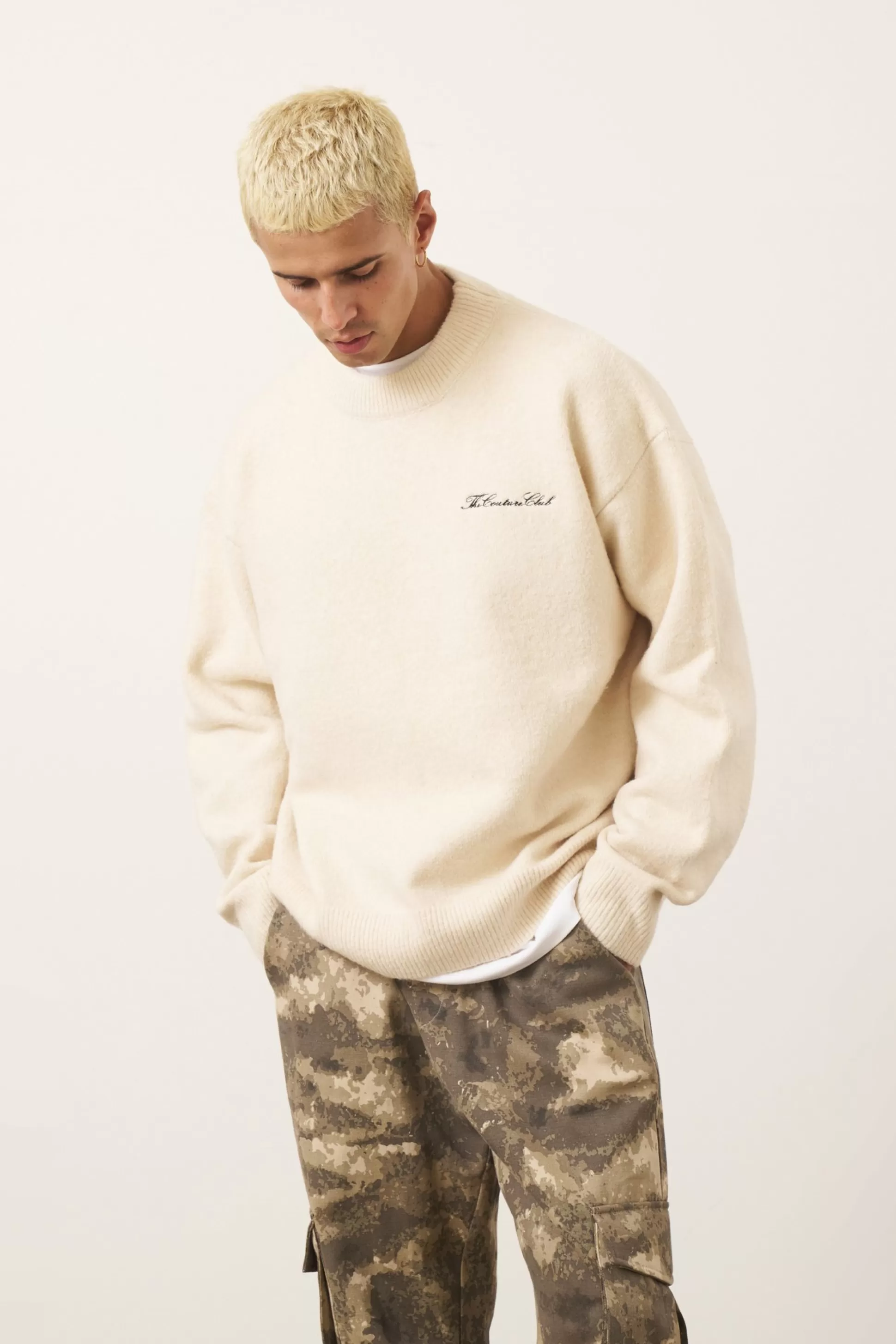 The Couture Club Couture Script Knitted Crew