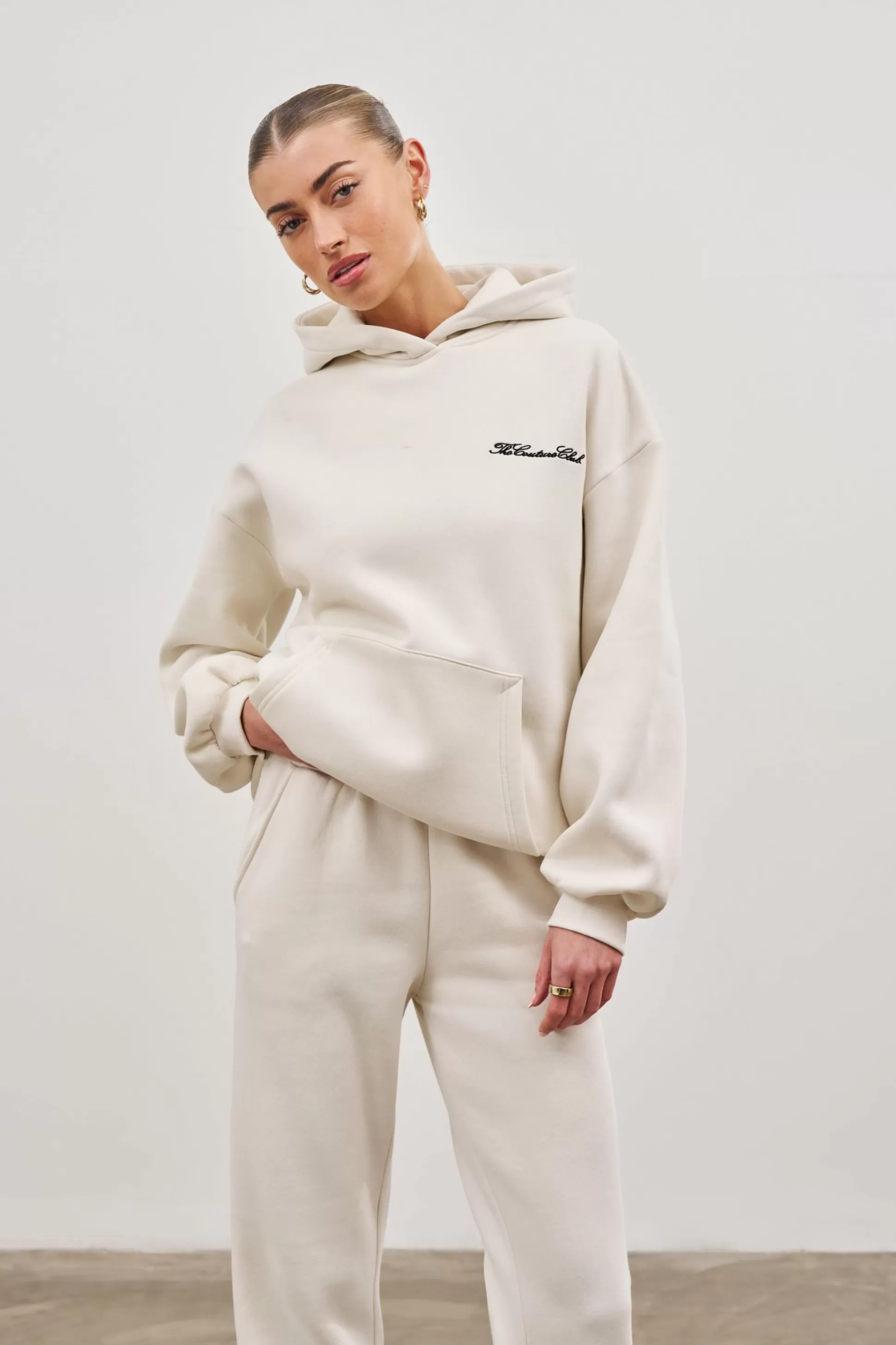 The Couture Club Couture Script Puff Sleeve Hoodie