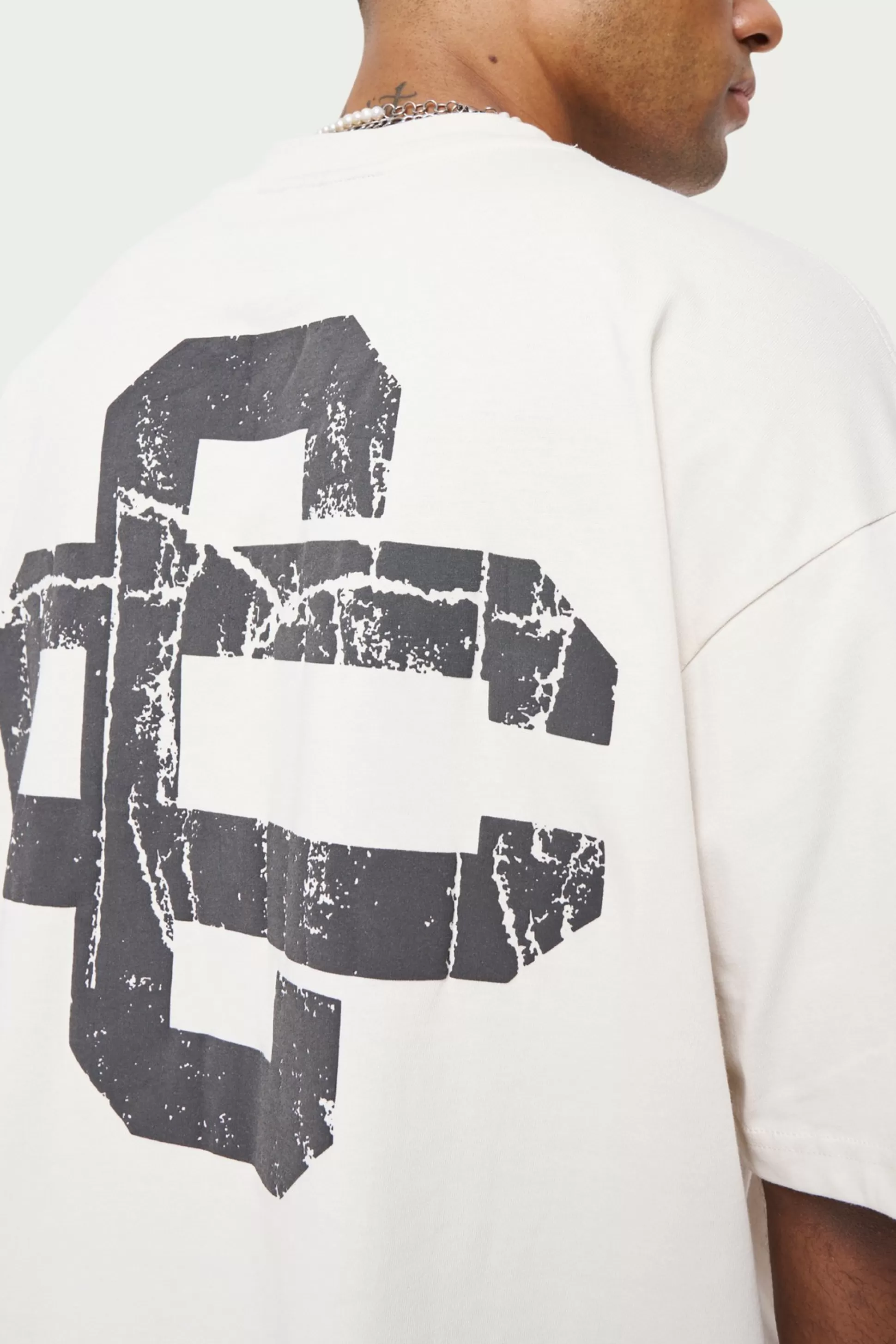 The Couture Club Cracked Print Emblem Relaxed T-Shirt