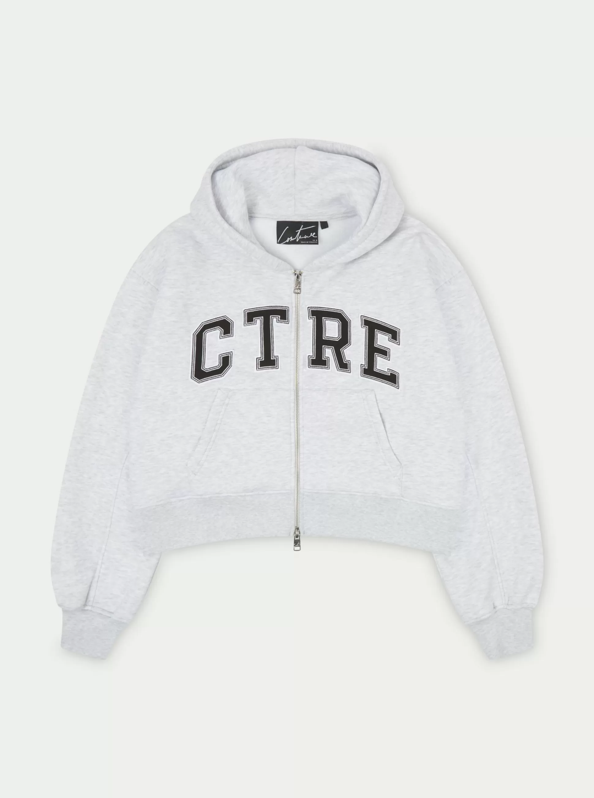 The Couture Club Ctre Cropped Zip Through Hoodie