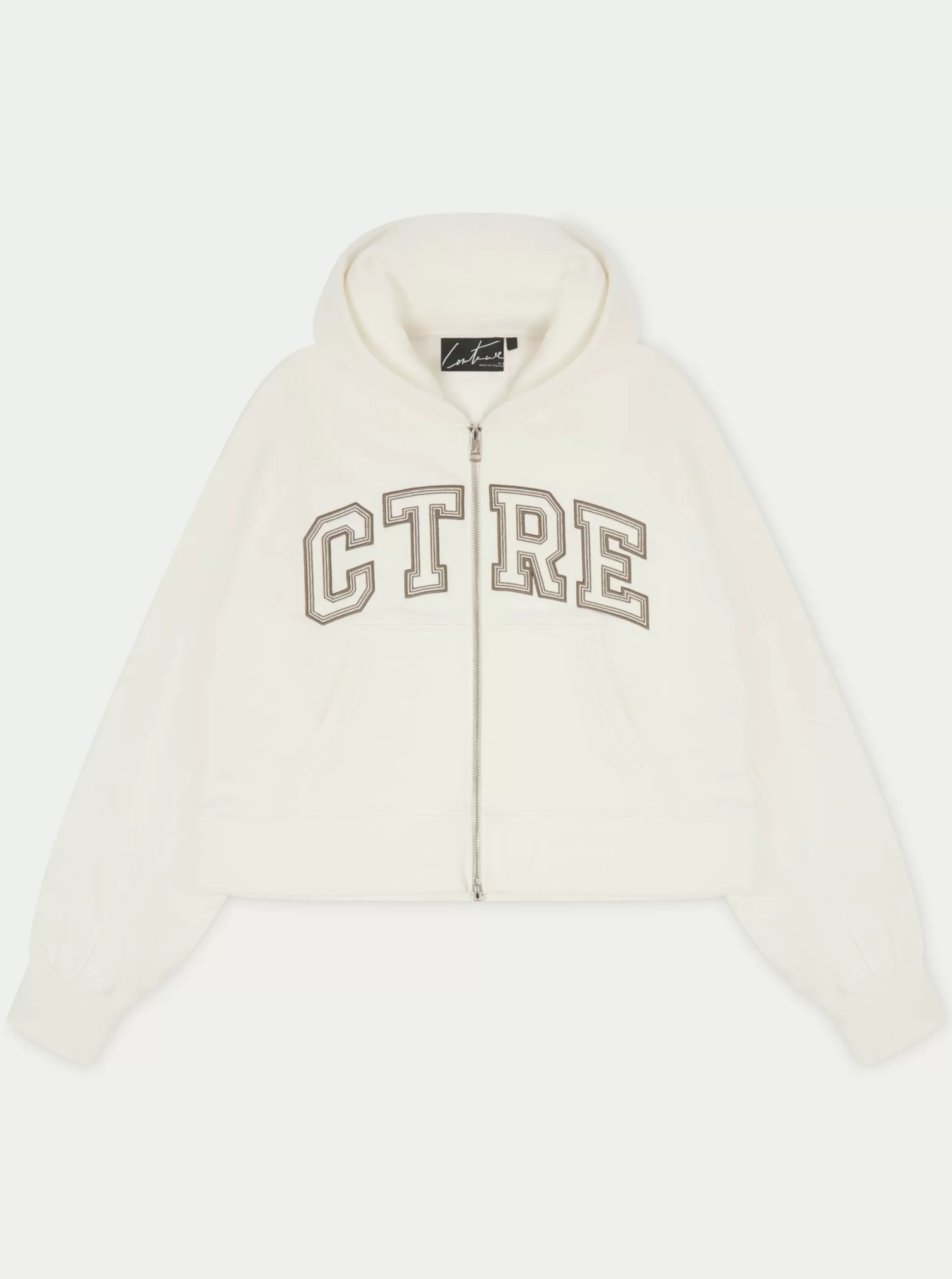 The Couture Club Ctre Cropped Zip Through Hoodie