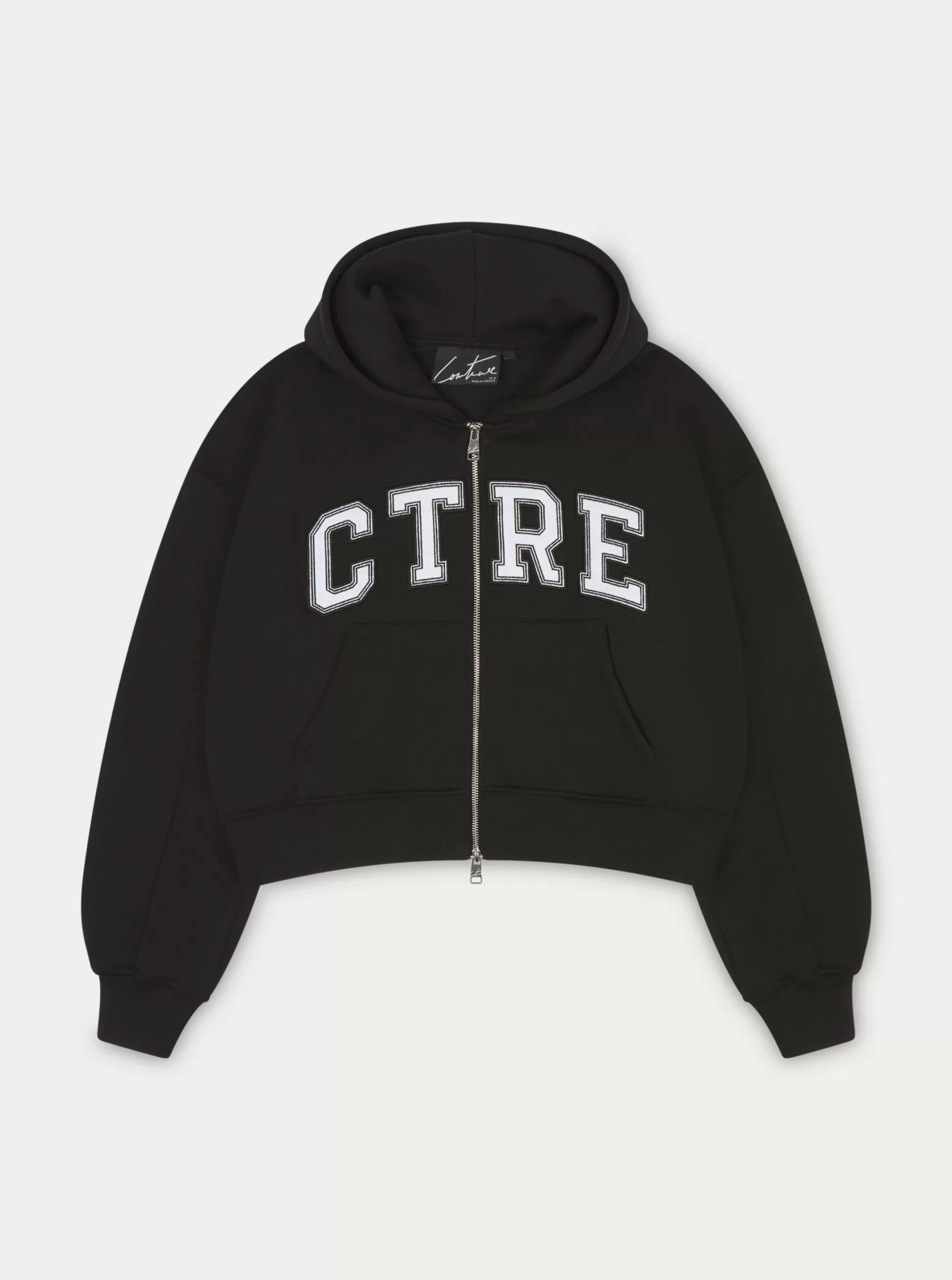 The Couture Club Ctre Cropped Zip Through Hoodie