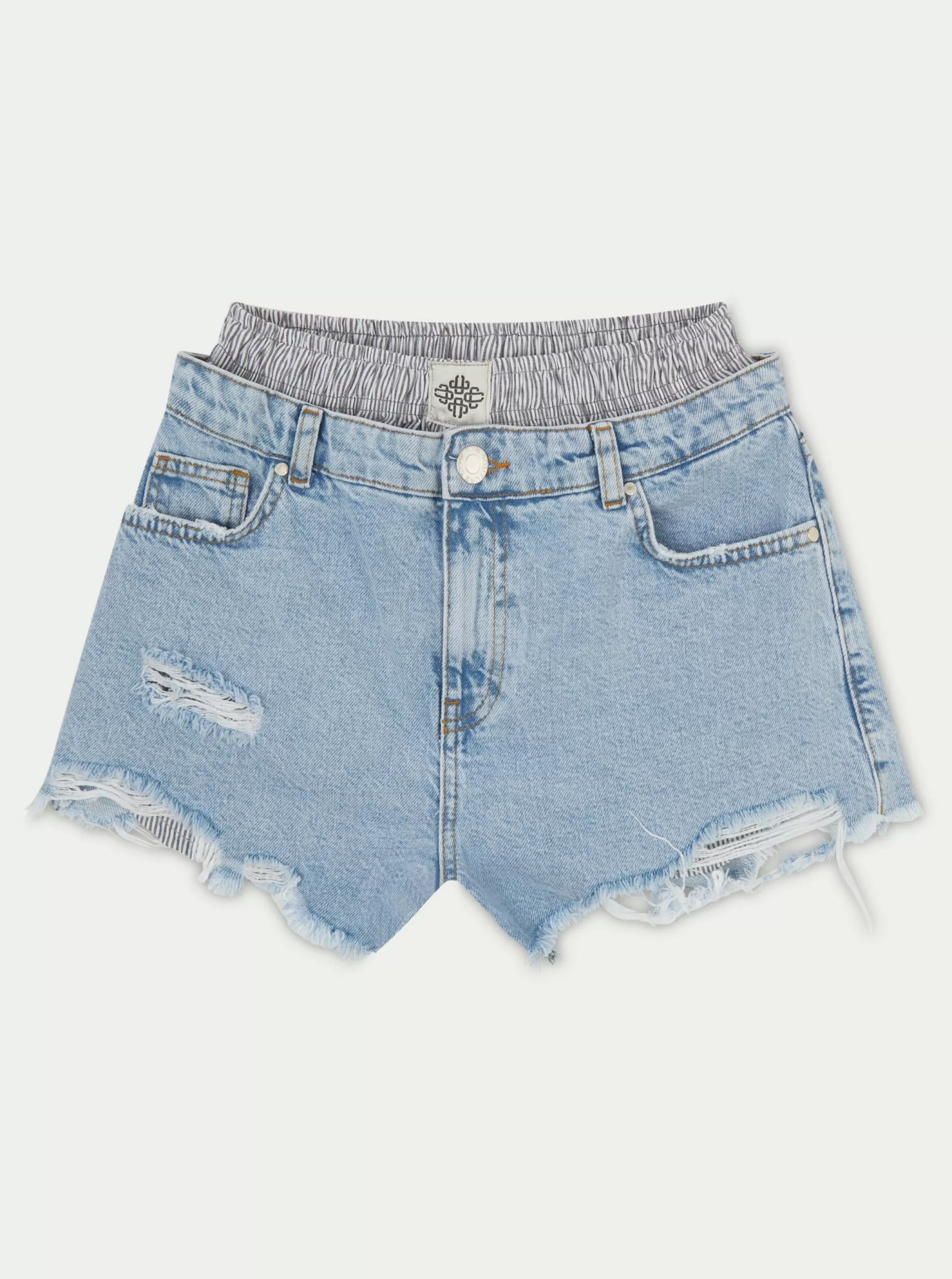 The Couture Club Double Layer Boxer Denim Short