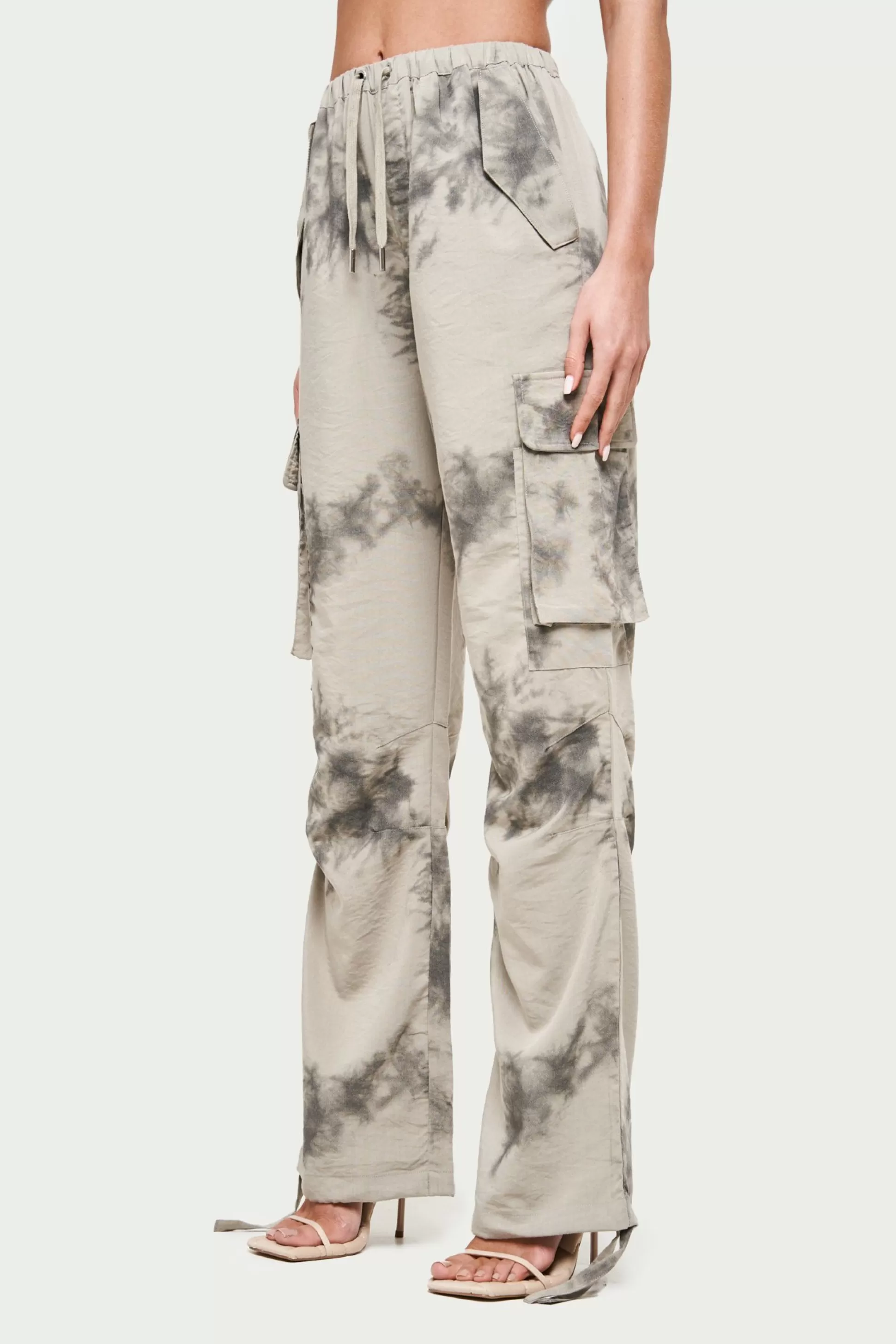 The Couture Club Draped Camo Oversized Cargos