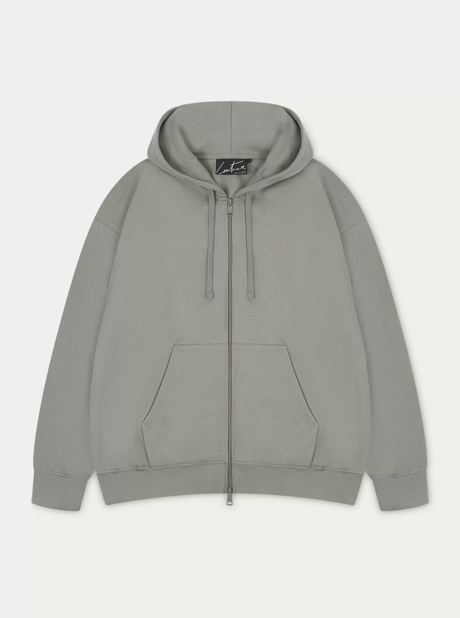 The Couture Club Emblem Embroidered Logo Zip Through Hoodie