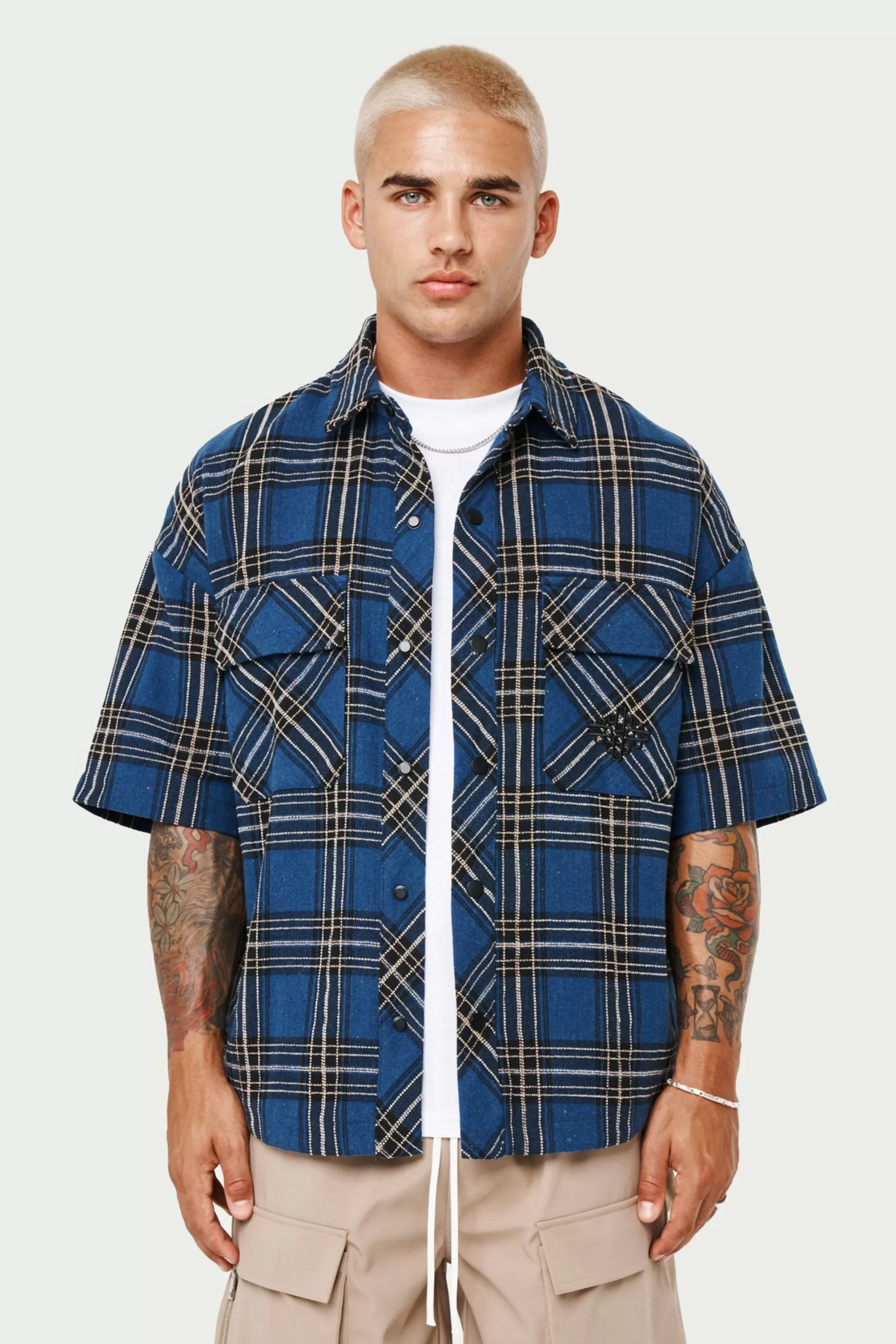 The Couture Club Emblem Flannel Overshirt