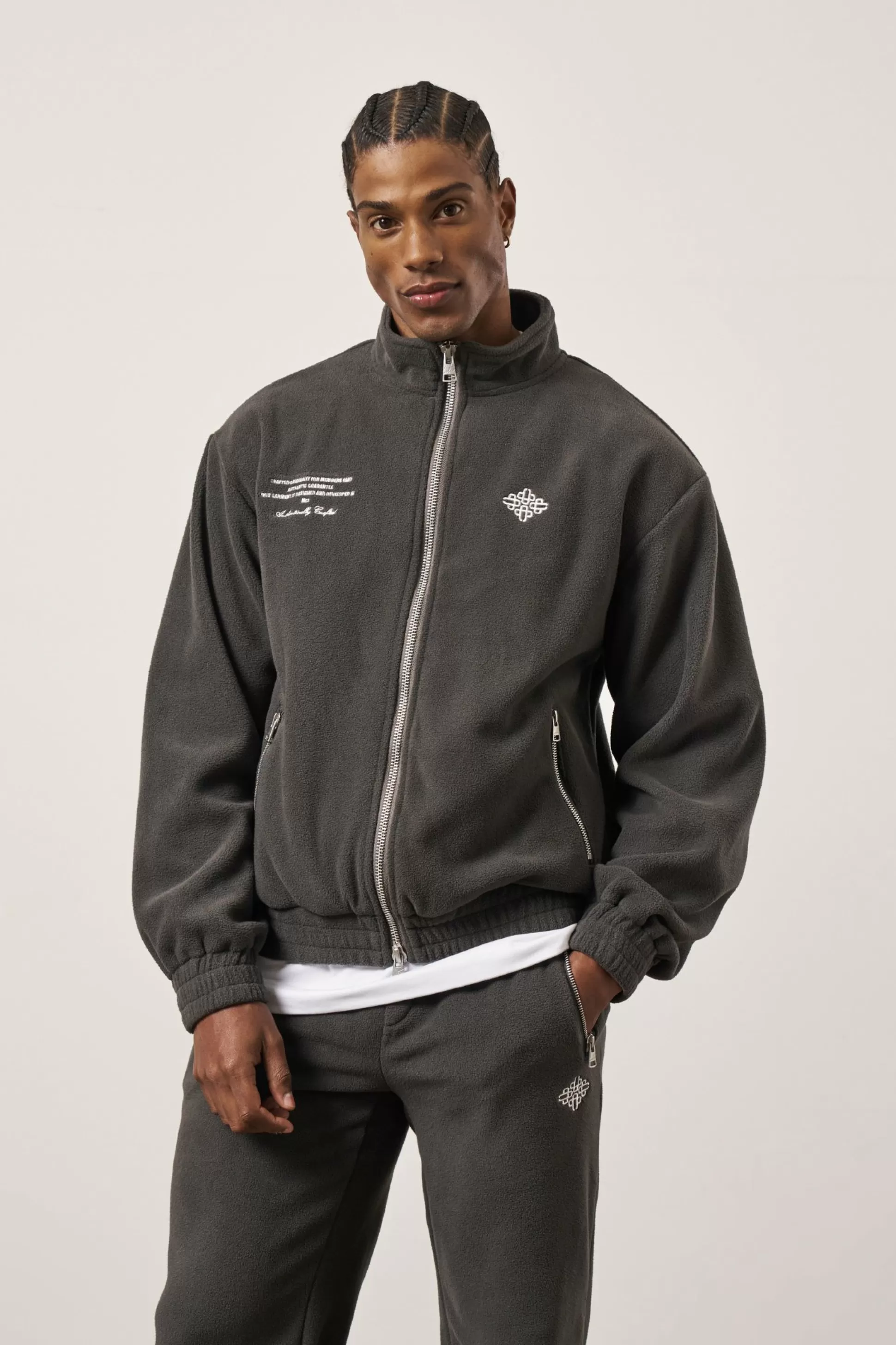 The Couture Club Emblem Polar Fleece Zip Through Jacket