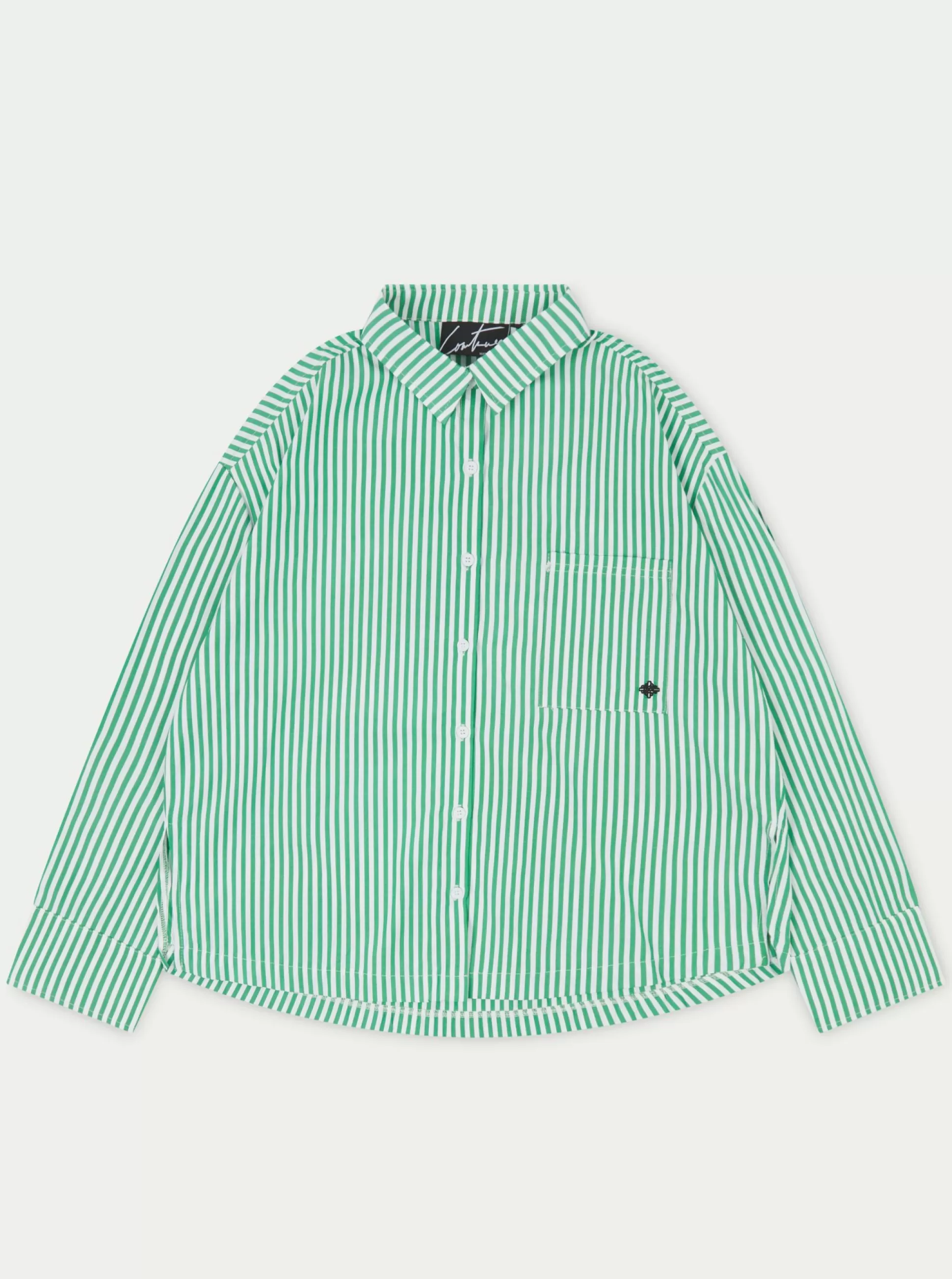 The Couture Club Emblem Stripe Oversized Shirt