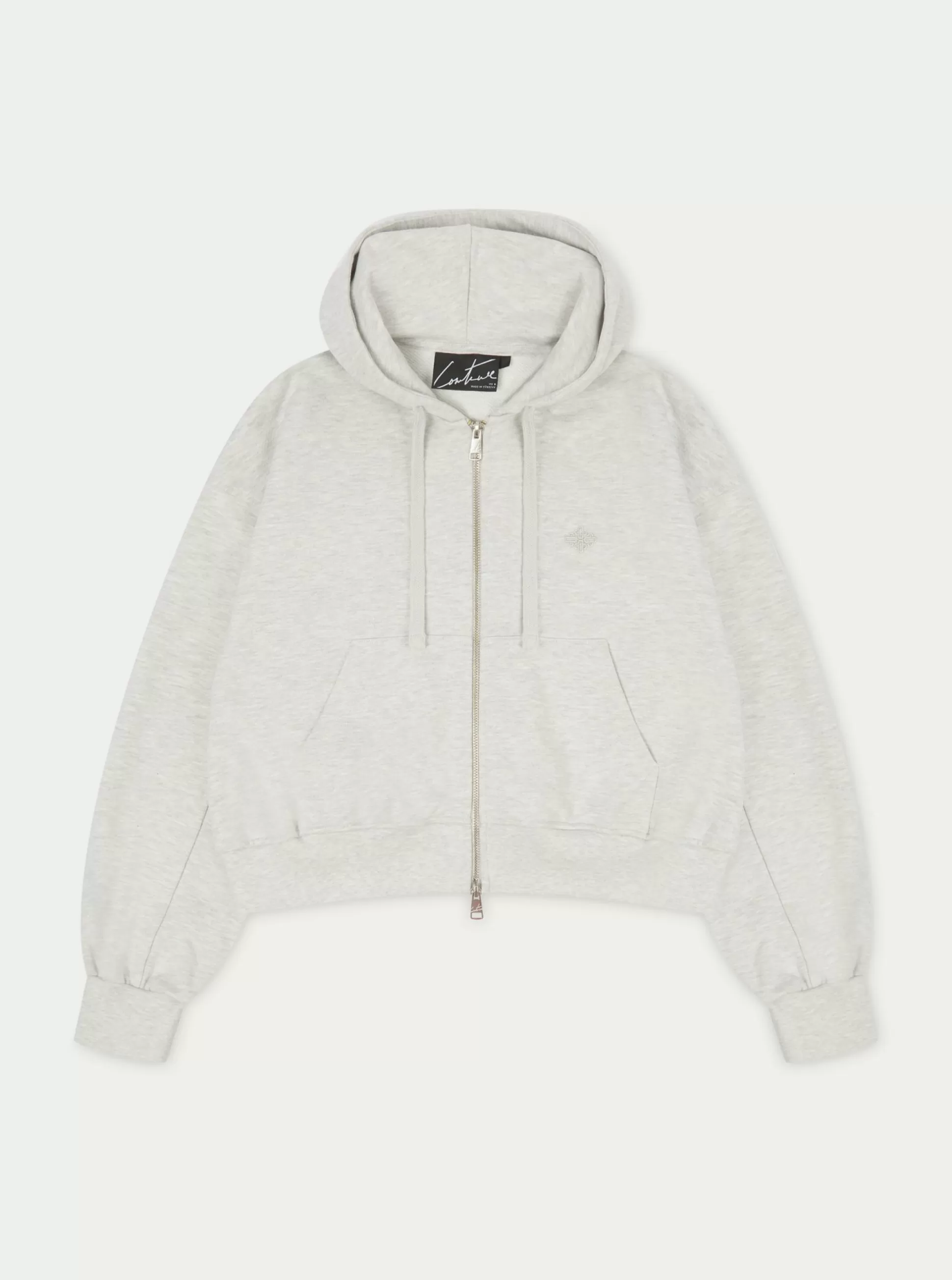 The Couture Club Emblem Zip Through Relaxed Hoodie