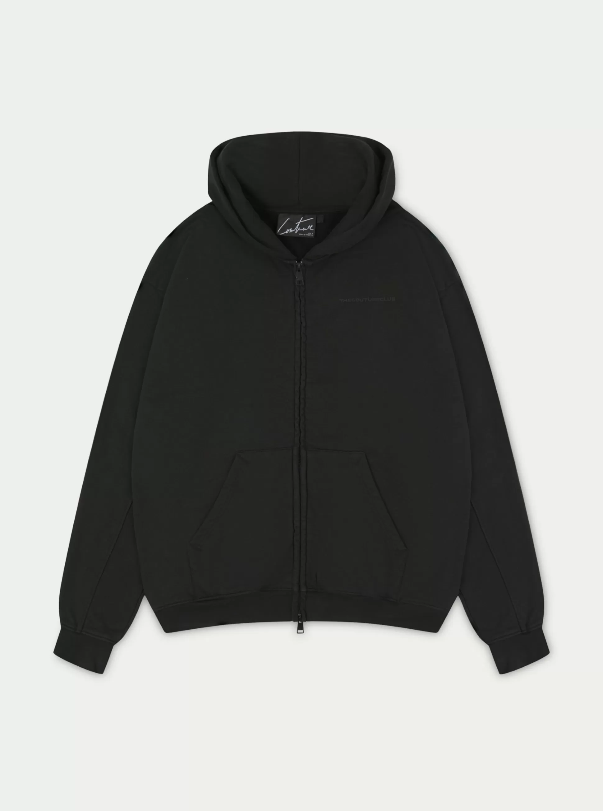 The Couture Club Everyday Washed Relaxed Zip Through Hoodie