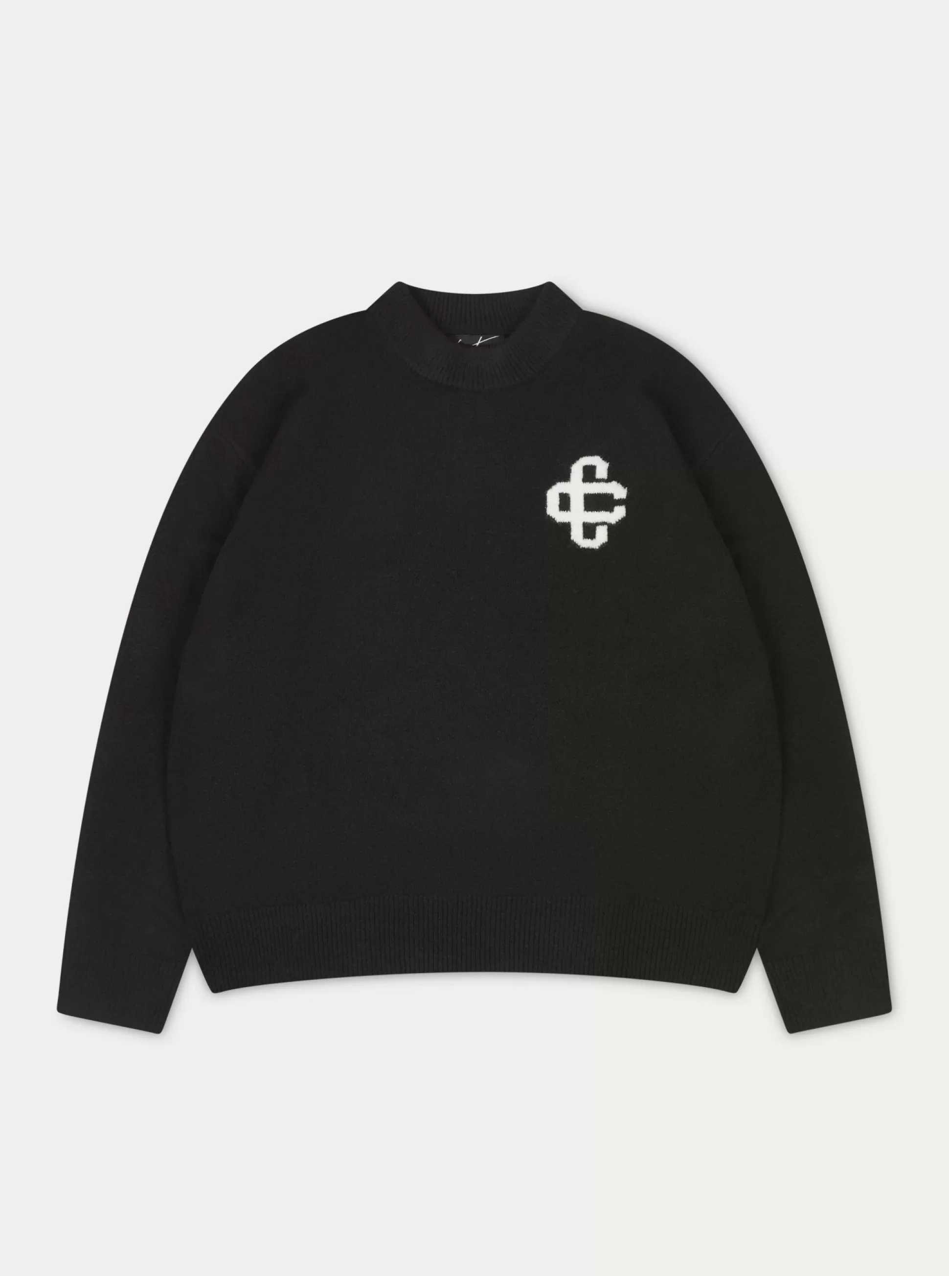 The Couture Club Fluffy Knit Emblem Crew