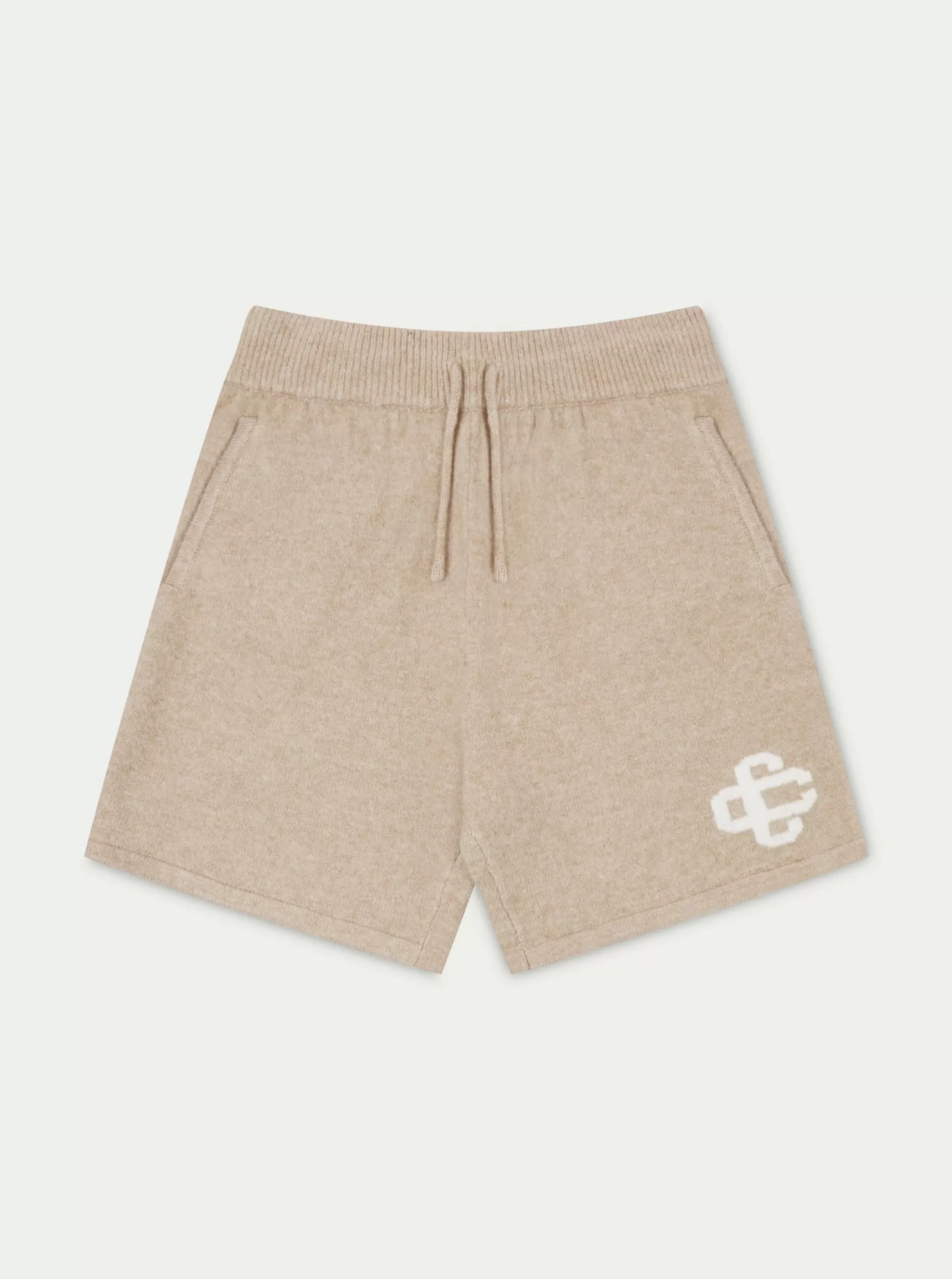 The Couture Club Fluffy Knit Emblem Shorts