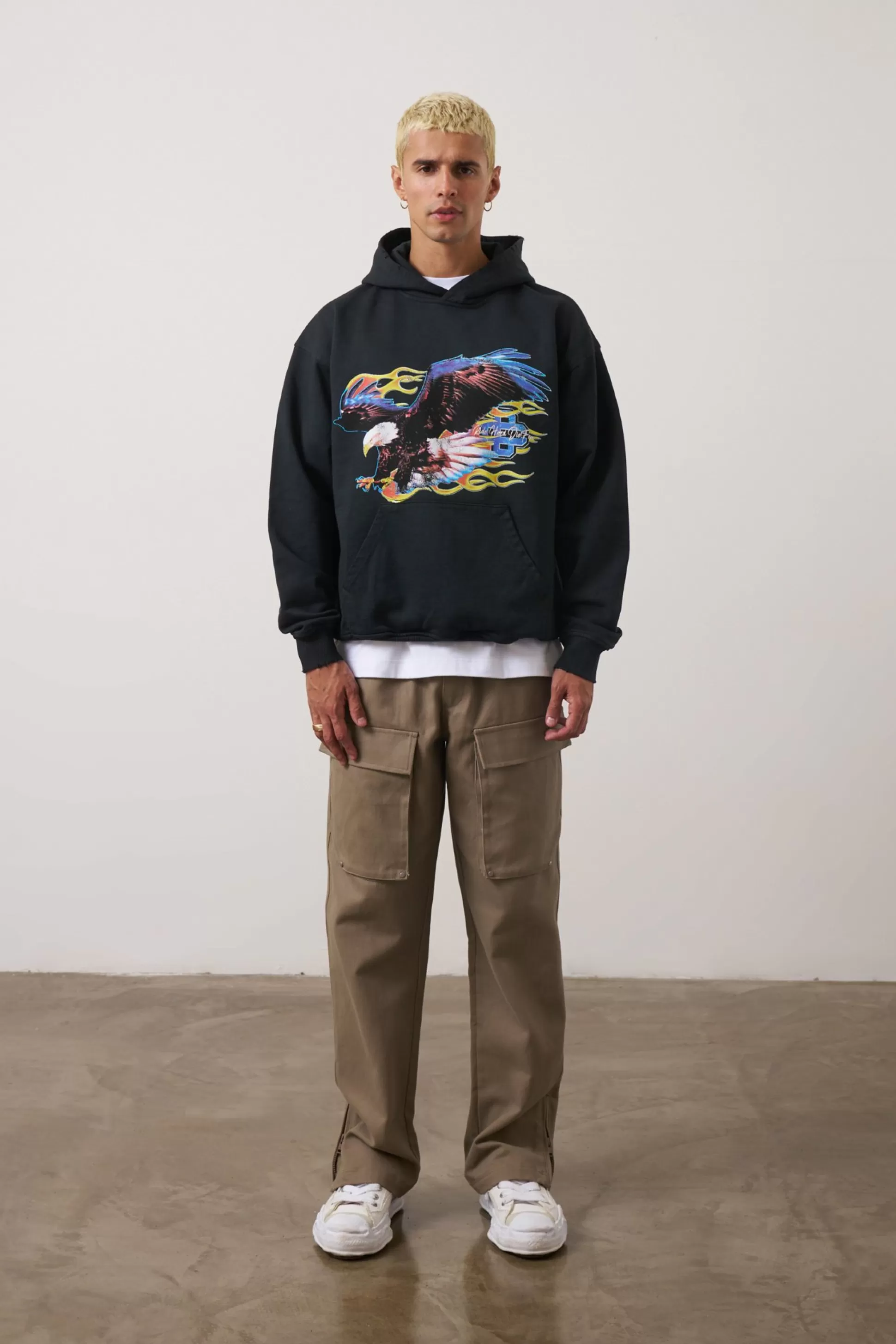 The Couture Club Graphic Flame Vintage Hoodie