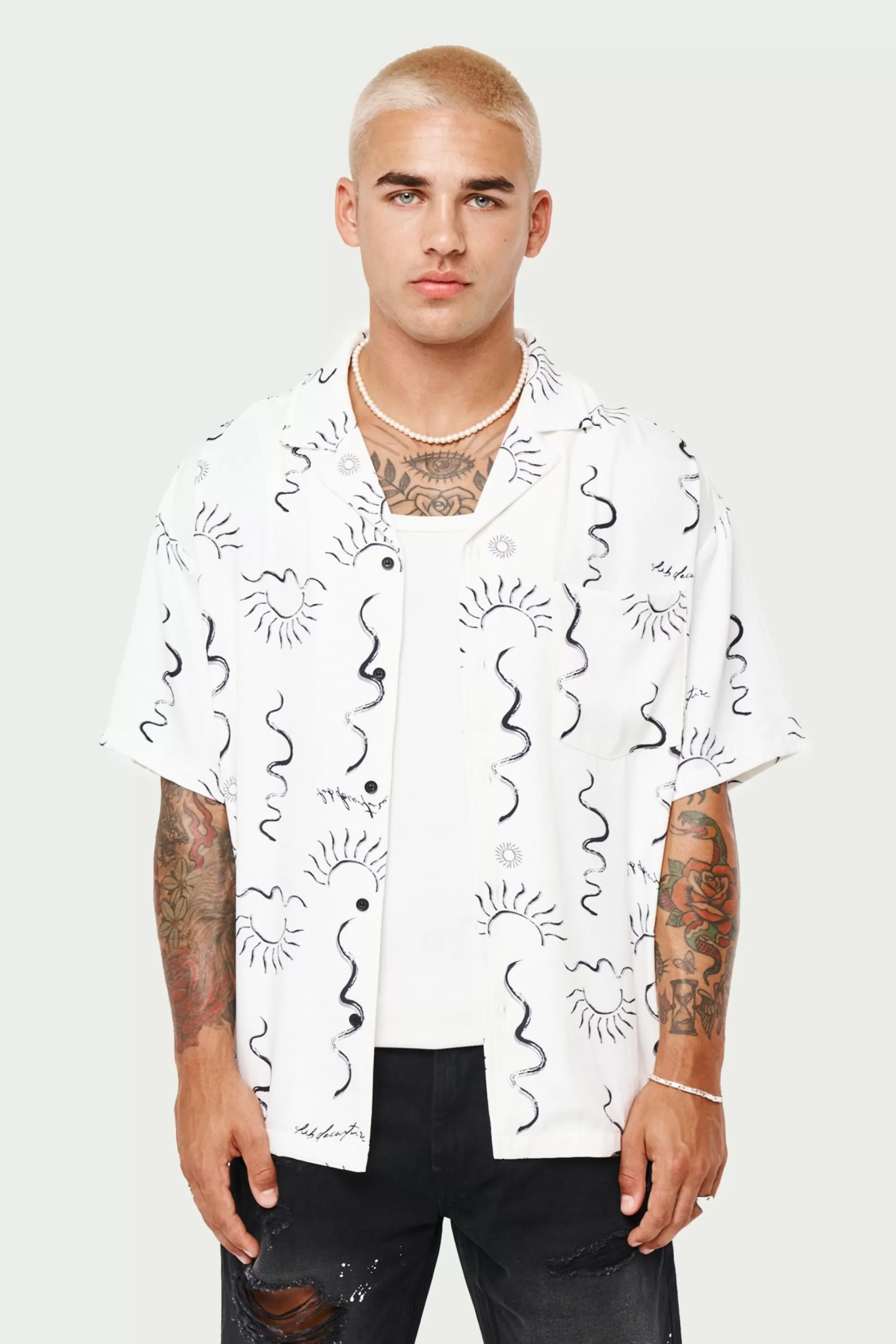 The Couture Club Hand-Drawn Abstract Resort Shirt