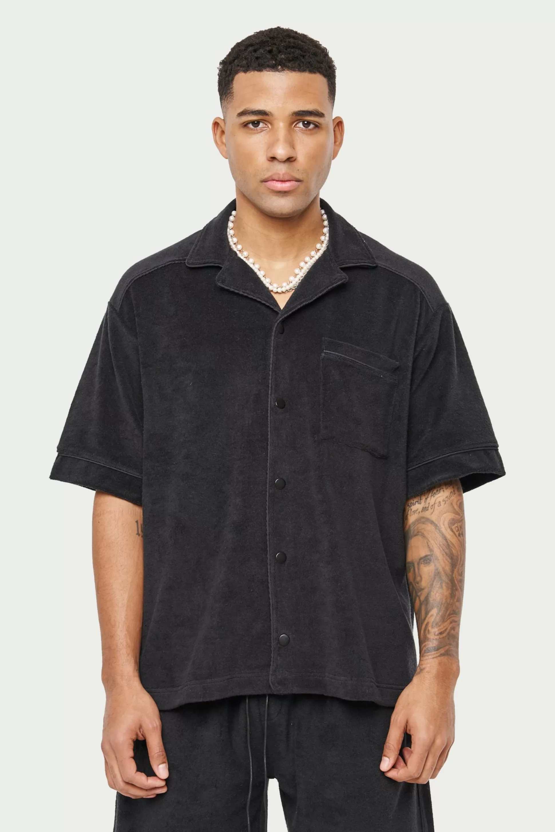 The Couture Club Heavyweight Towelled Revere Shirt