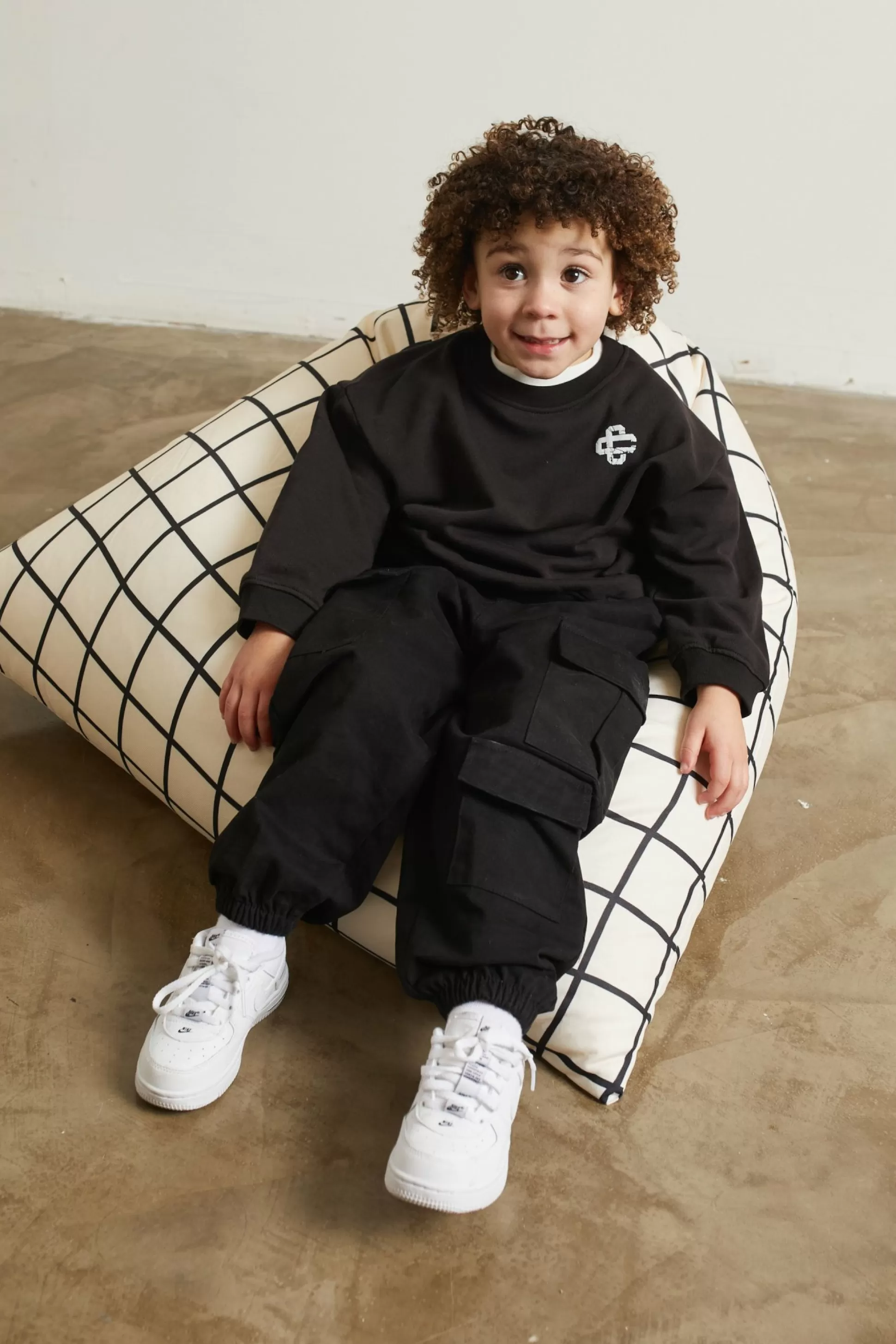 The Couture Club Kids Cracked Emblem Crew Sweatshirt