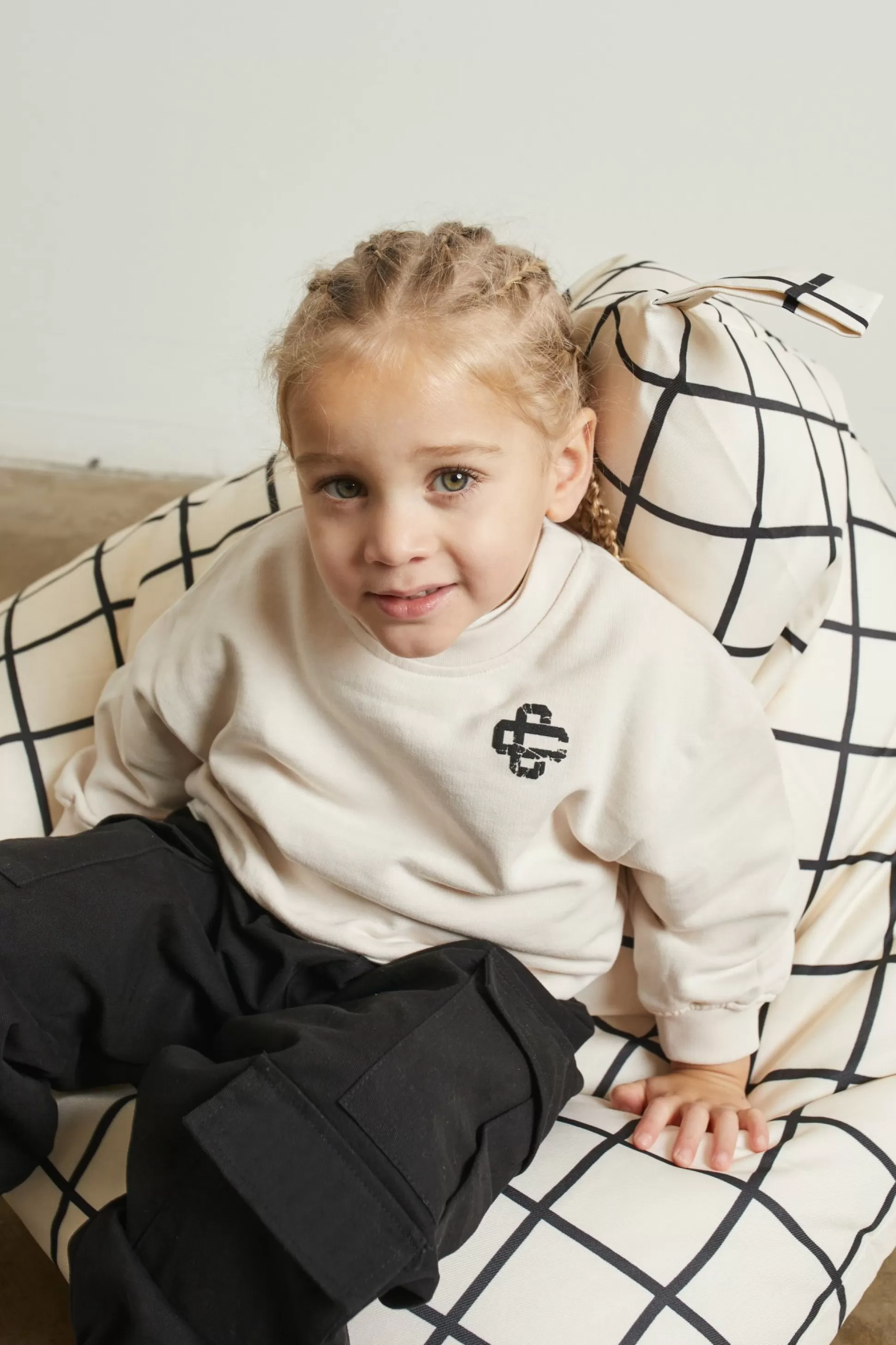 The Couture Club Kids Cracked Emblem Crew Sweatshirt