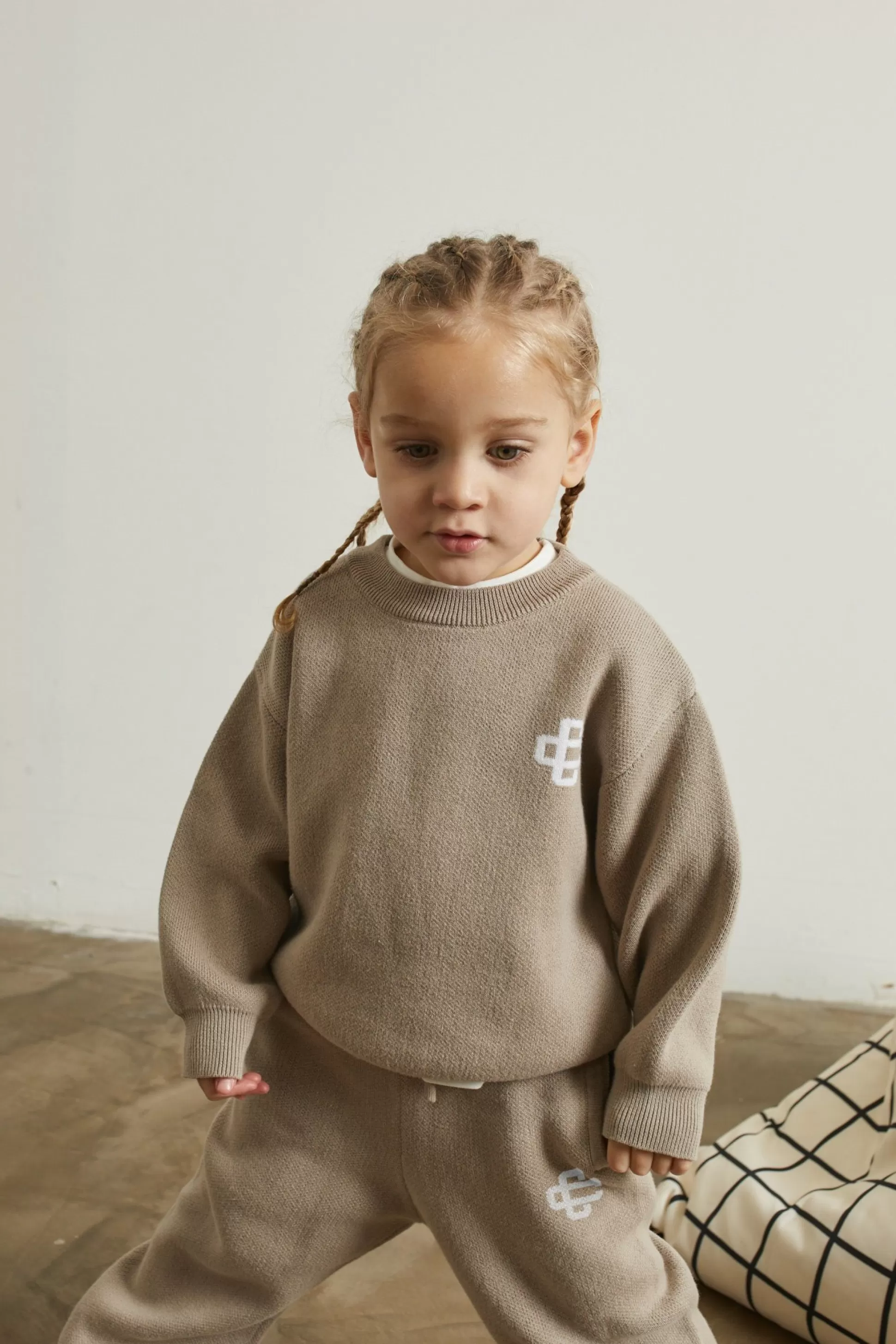 The Couture Club Kids Knitted Emblem Crew