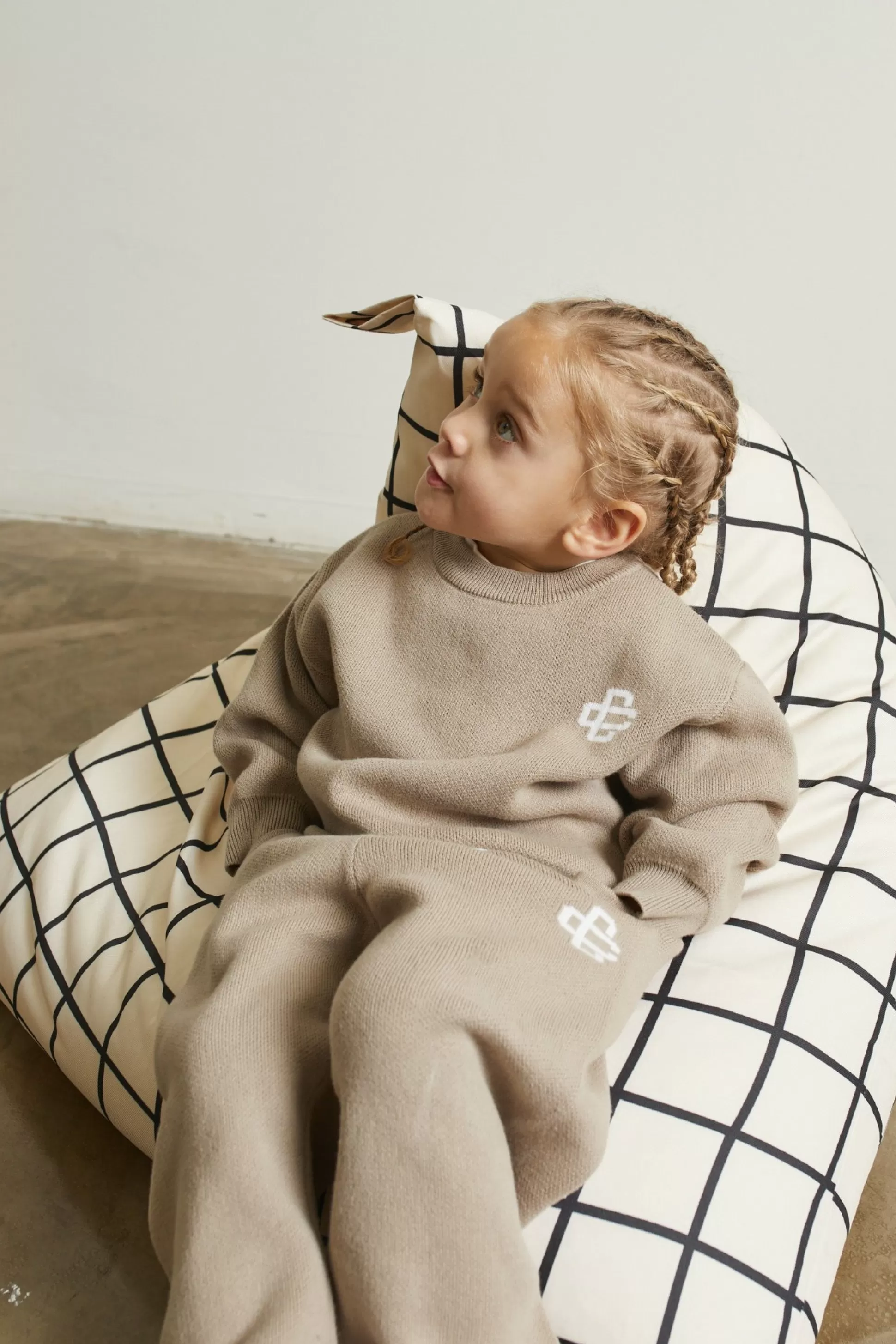 The Couture Club Kids Knitted Emblem Jogger