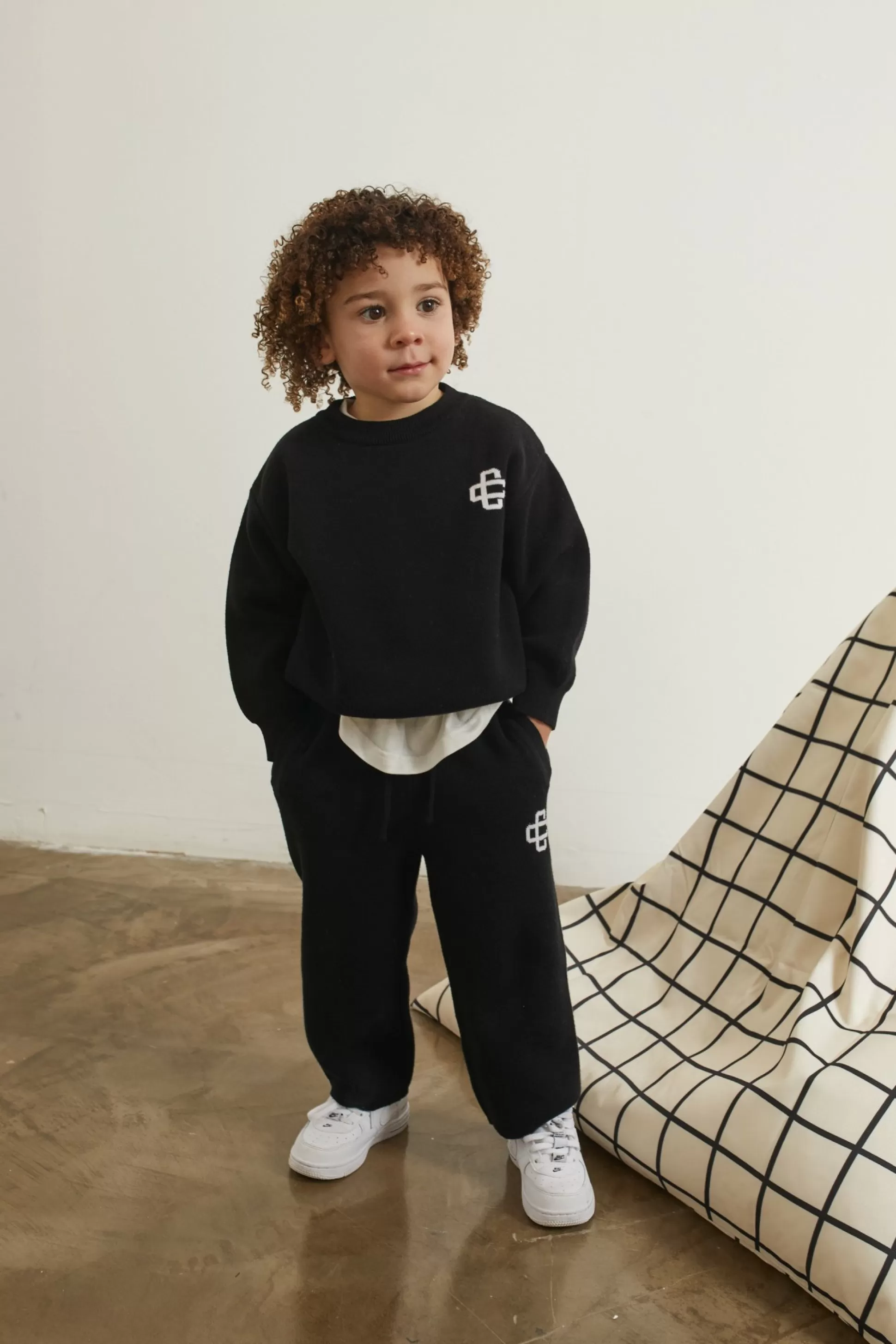 The Couture Club Kids Knitted Emblem Jogger