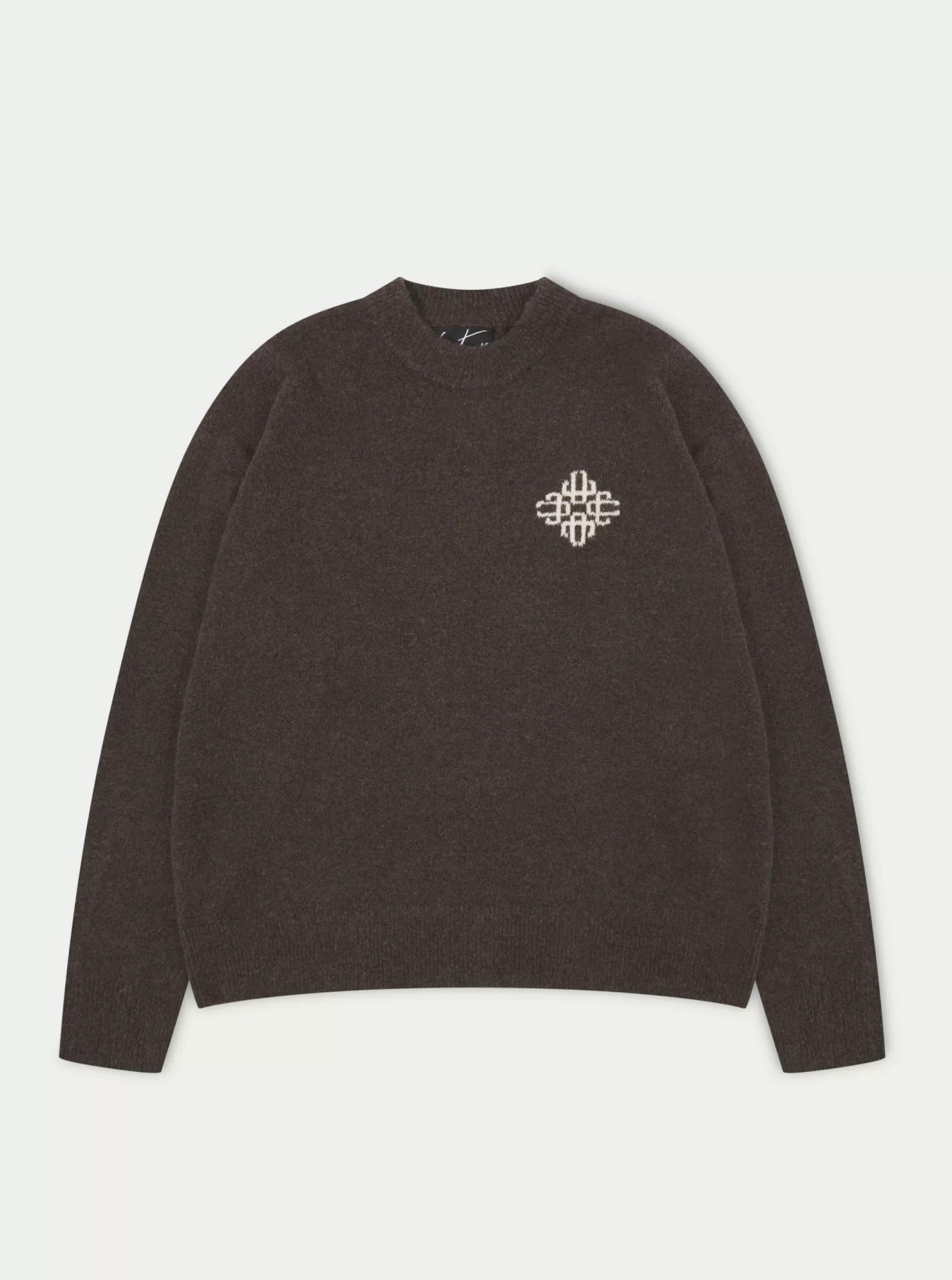 The Couture Club Lightweight Fluffy Knit Emblem Crew