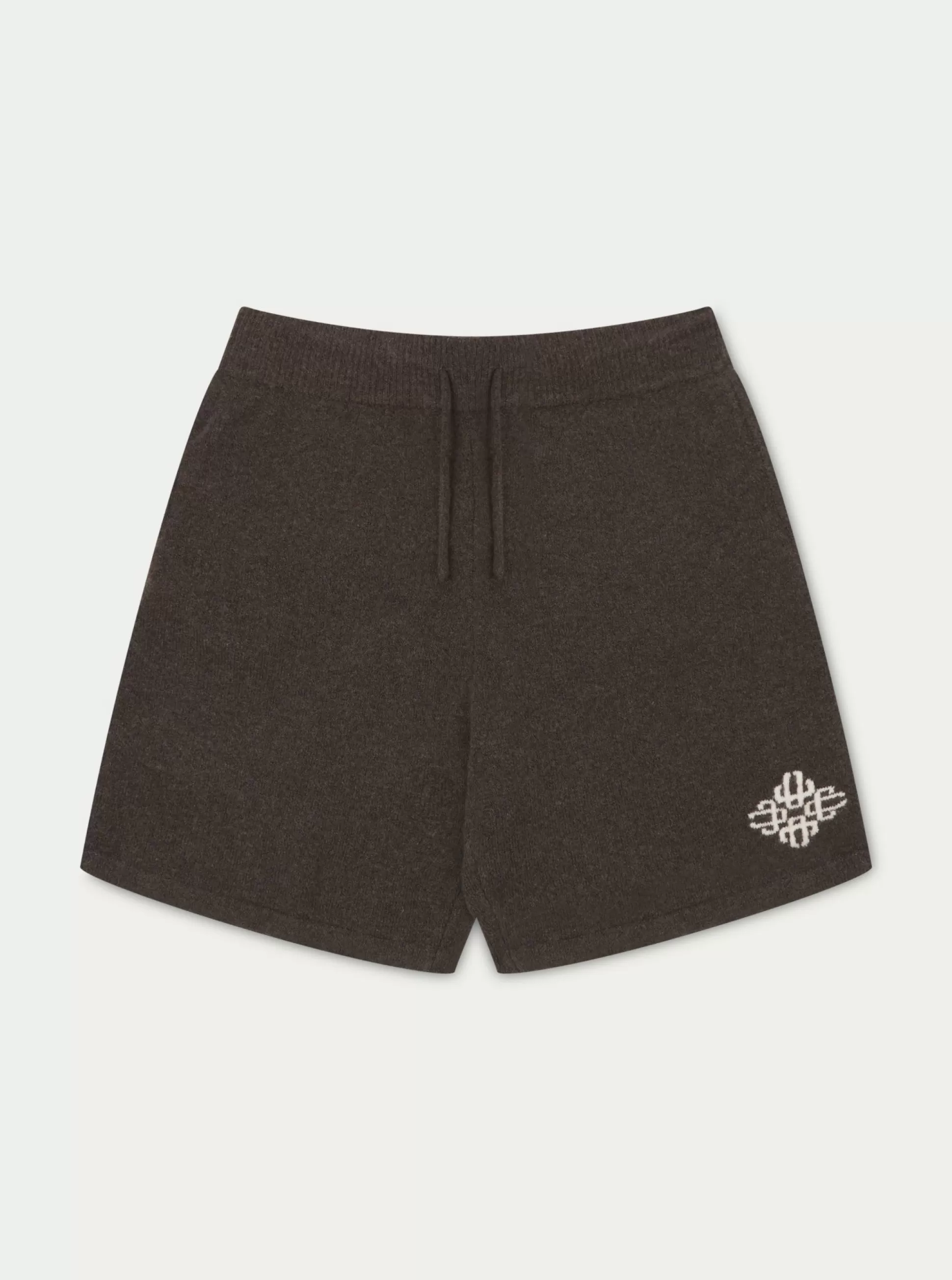 The Couture Club Lightweight Fluffy Knit Emblem Shorts