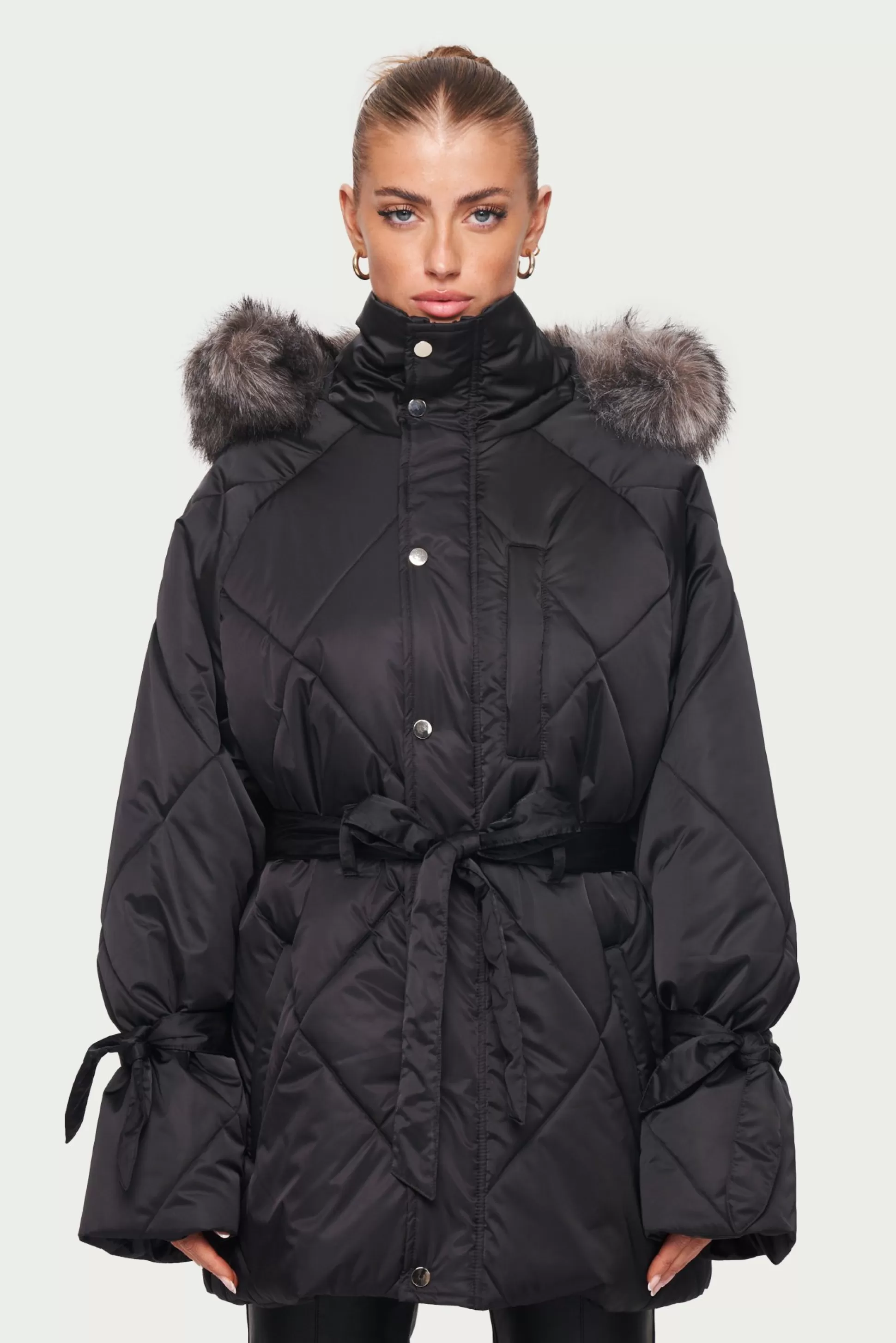 The Couture Club Oversize Fur Hooded Parka Jacket