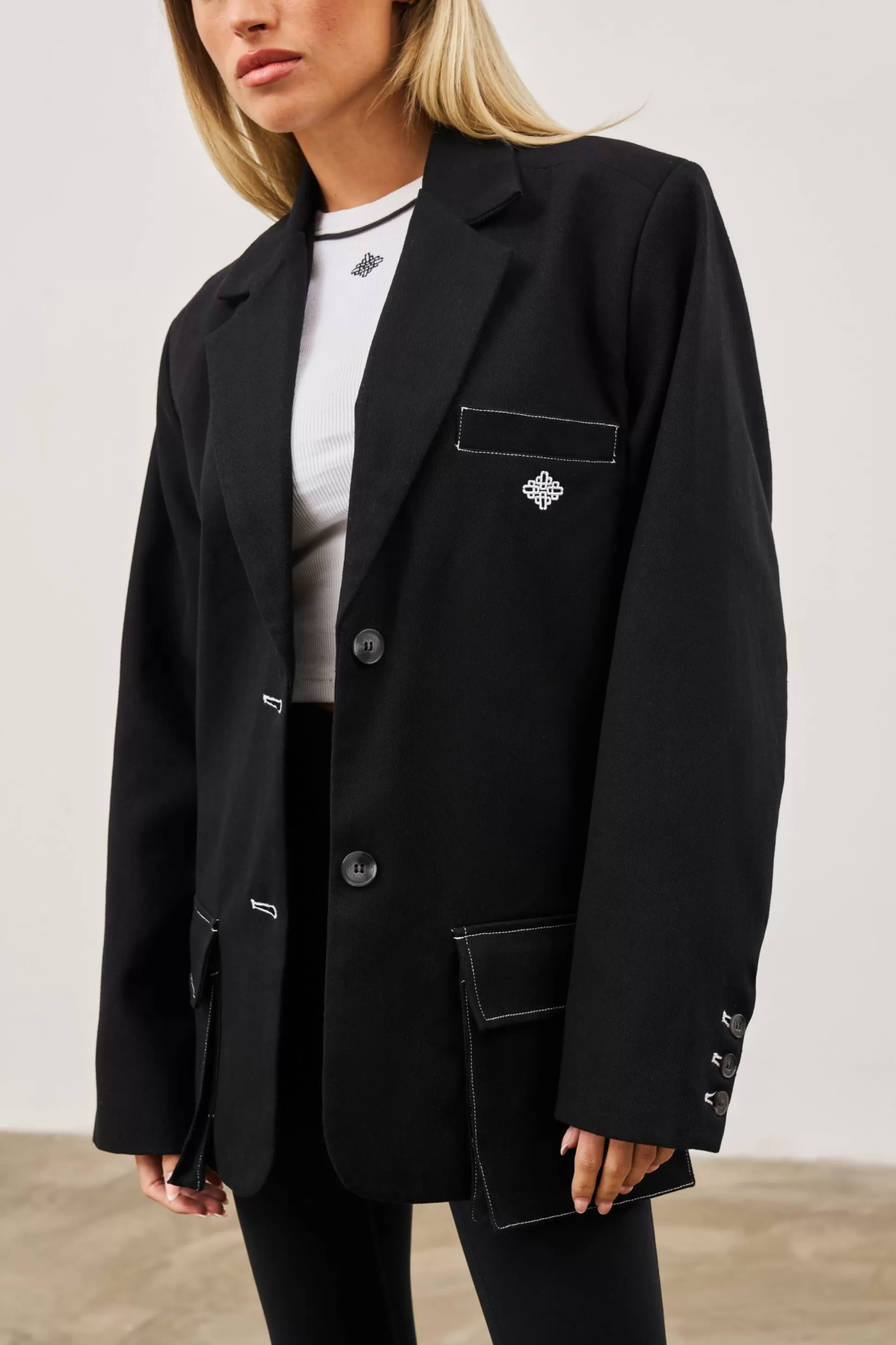 The Couture Club Oversized Twill Blazer