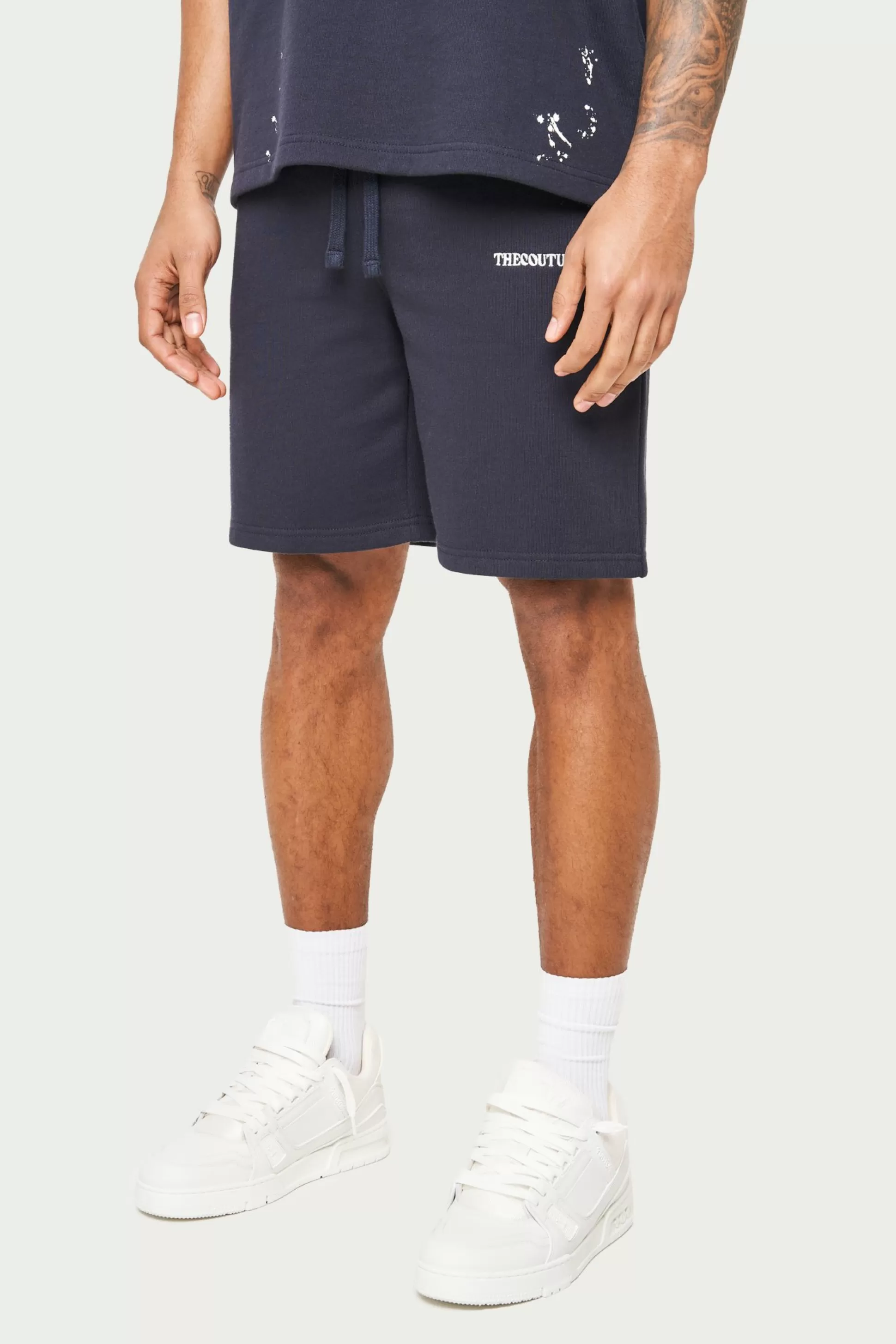 The Couture Club Paint Detail Heavyweight Shorts