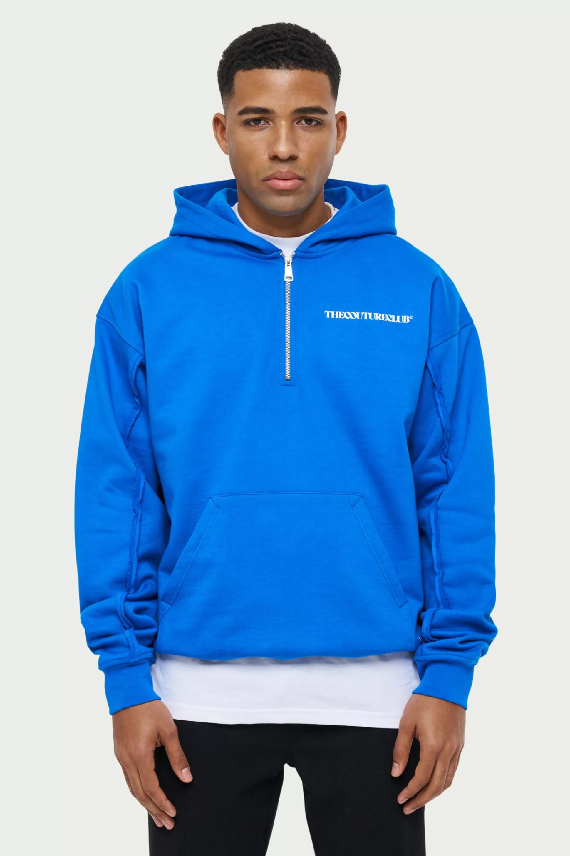 The Couture Club Raw Seam Quarter Zip Hoodie