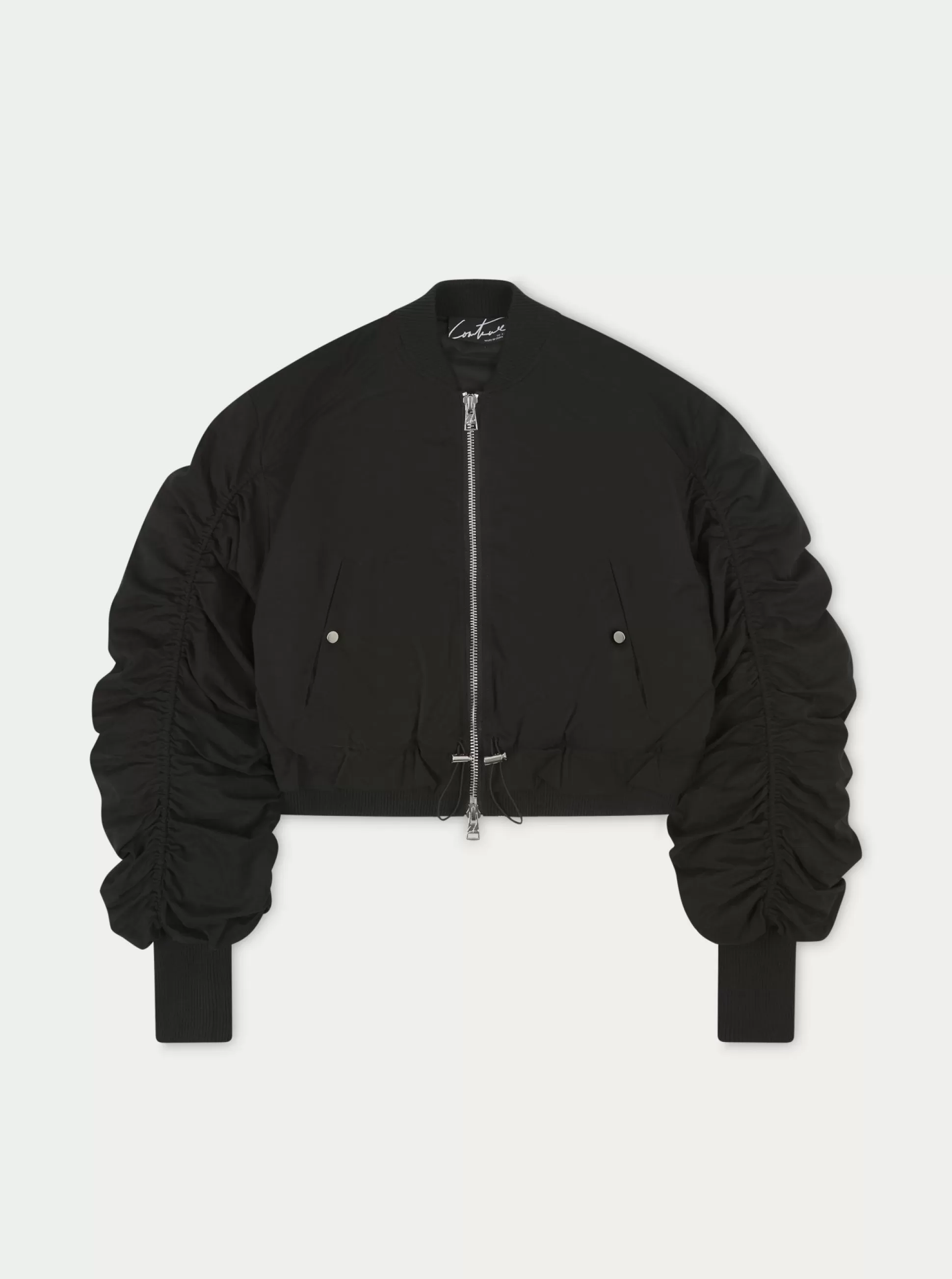 The Couture Club Ruched Detail Peached Bomber Jacket