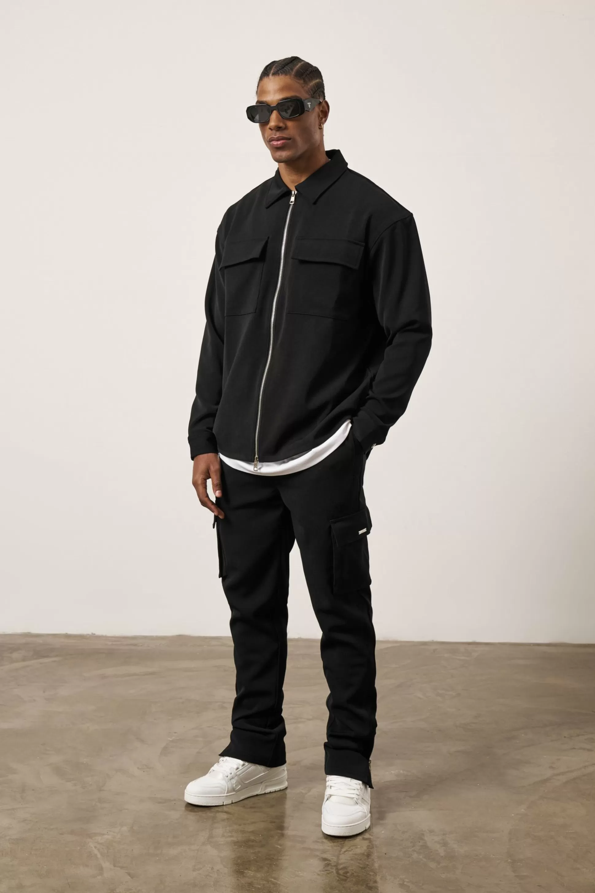 The Couture Club Technical Rib Zip Through Shacket