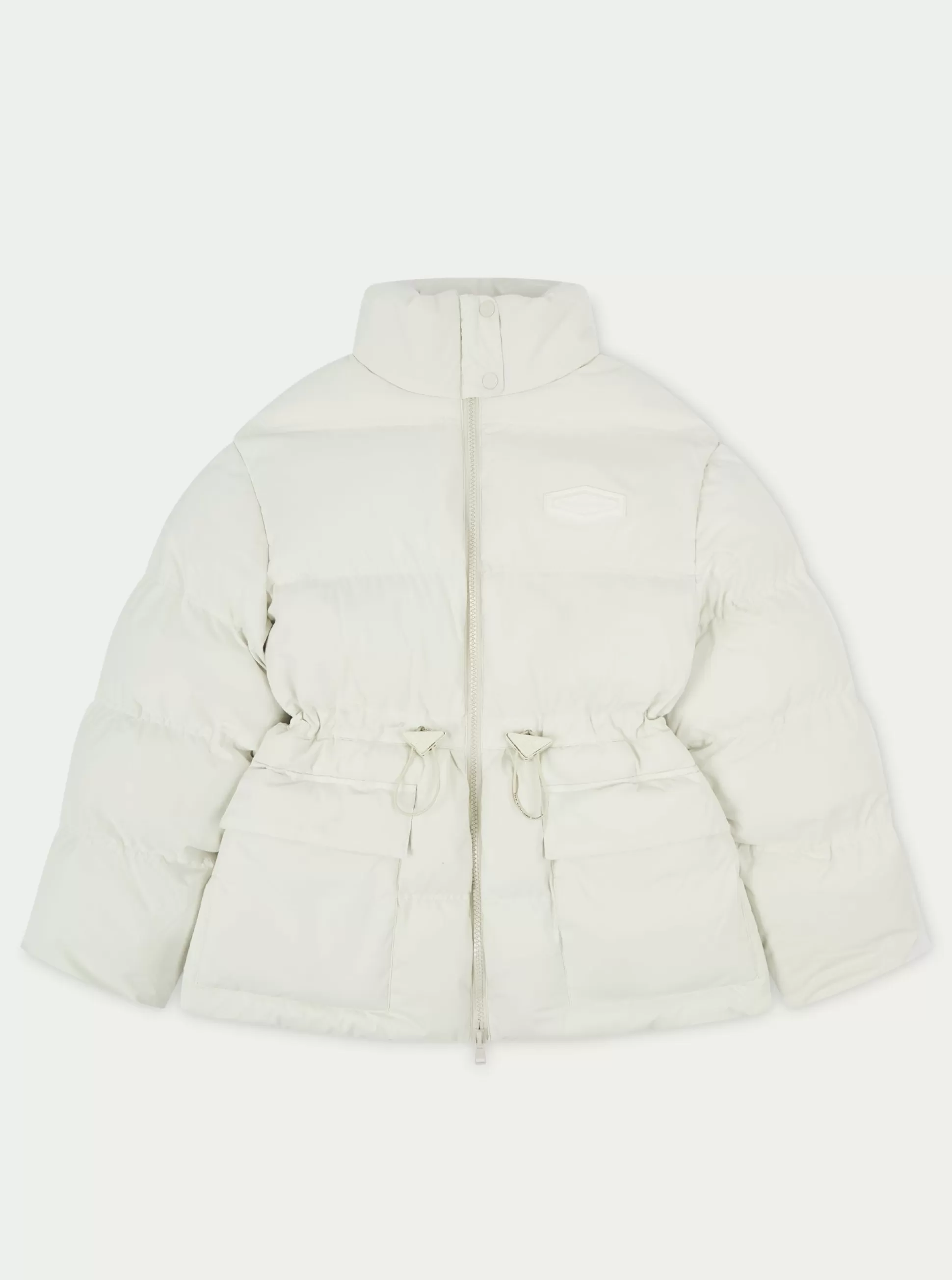 The Couture Club Tie Waist Pleated Puffer Coat