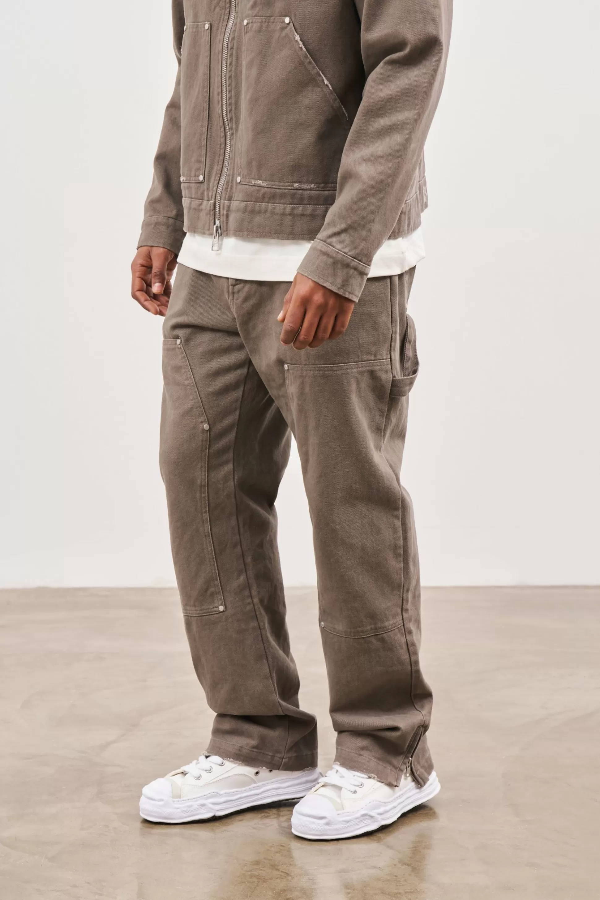 The Couture Club Twill Rivet Detail Carpenter Pant