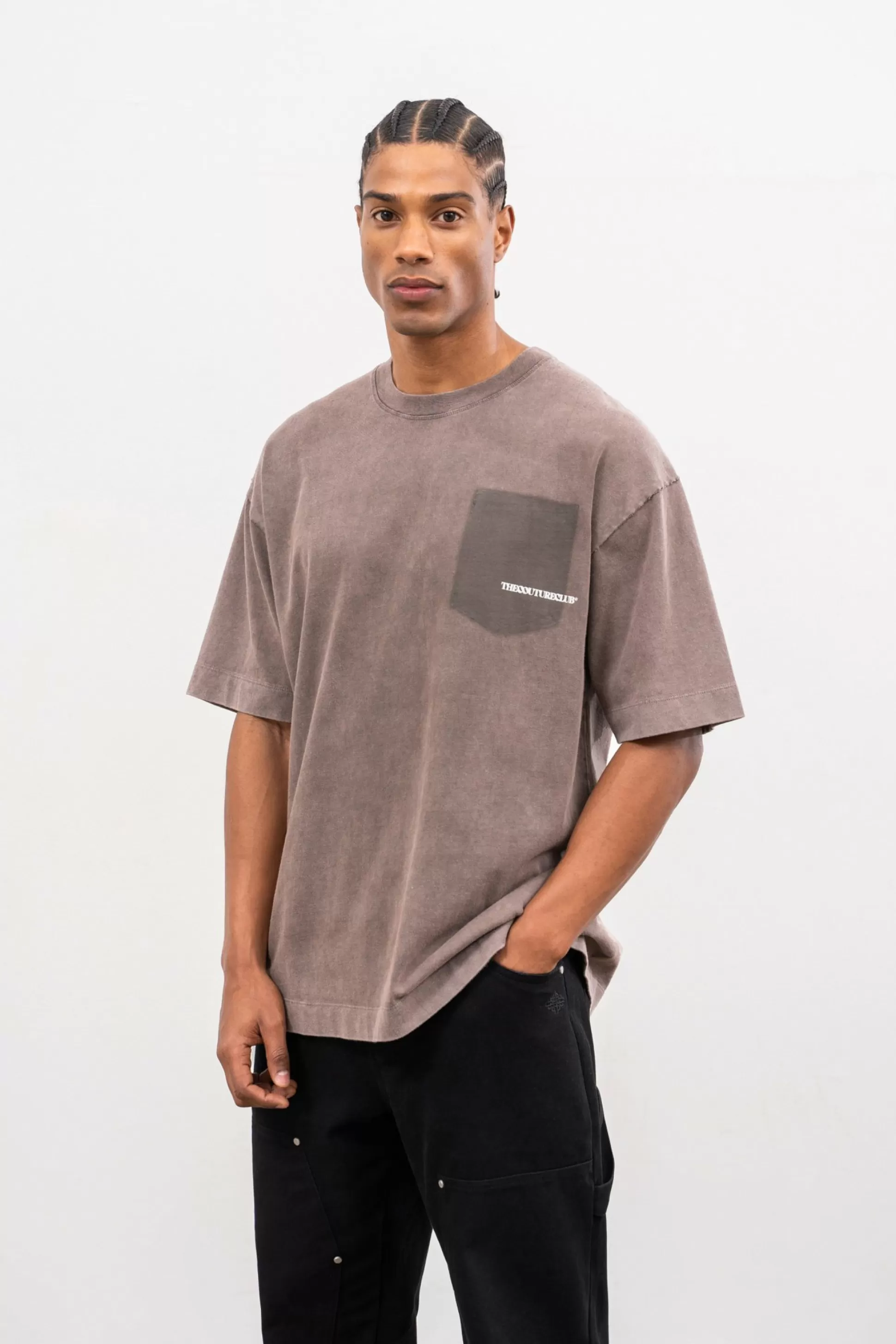 The Couture Club Washed Pocket Detail T-Shirt